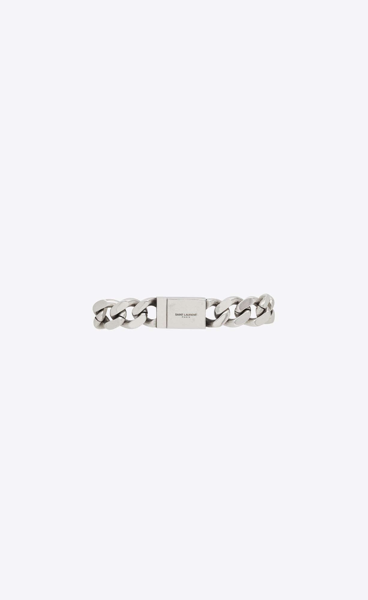 YSL Metal Curb Chain Bracelet Oxidized Silver | EVNLP8132