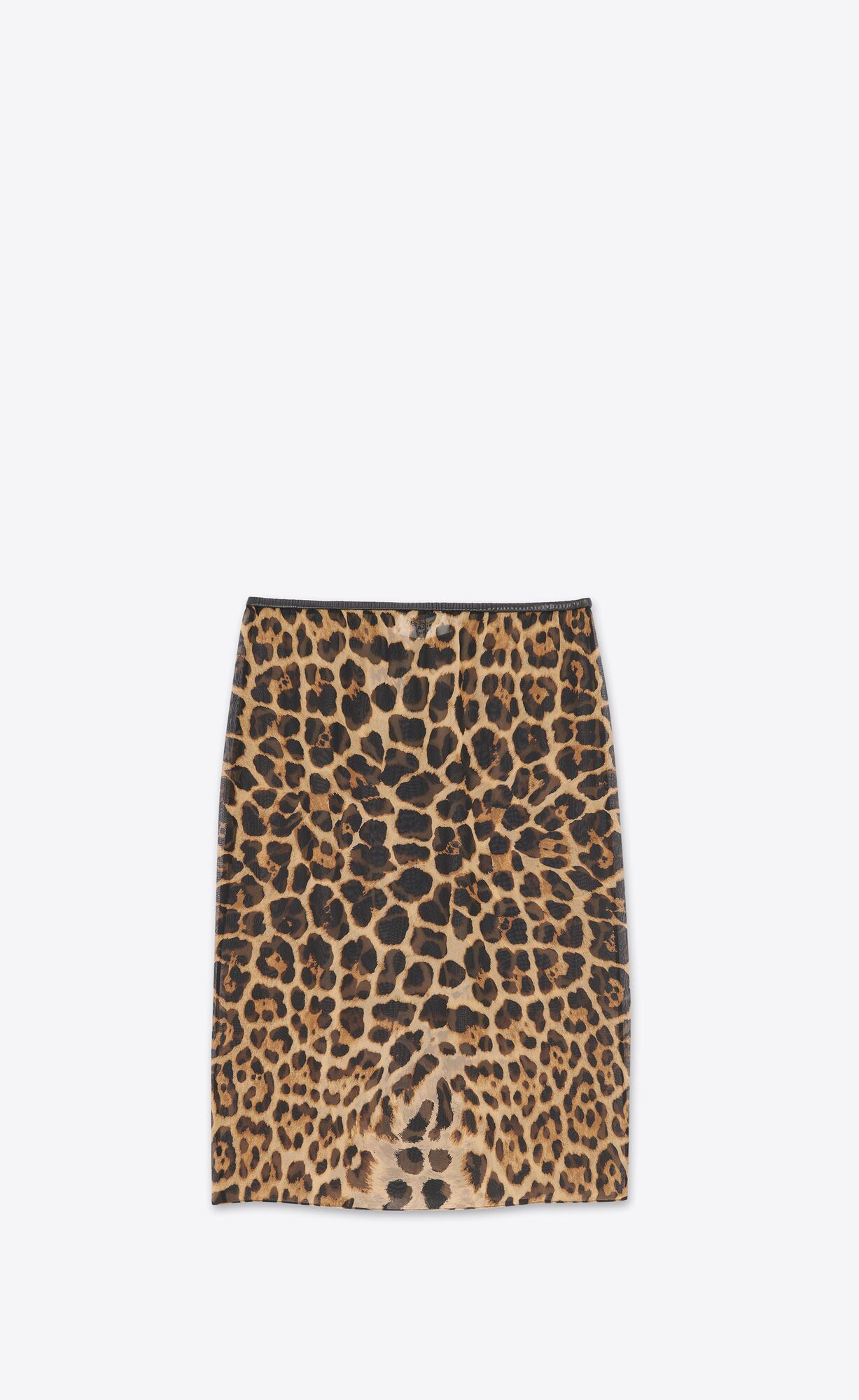 YSL Midi Skirt In Leopard Silk Georgette Leopard | TXAIO9248