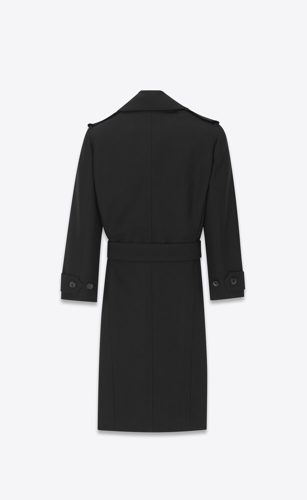 YSL Military Trench Coat In Wool Black | ZIMOL8160