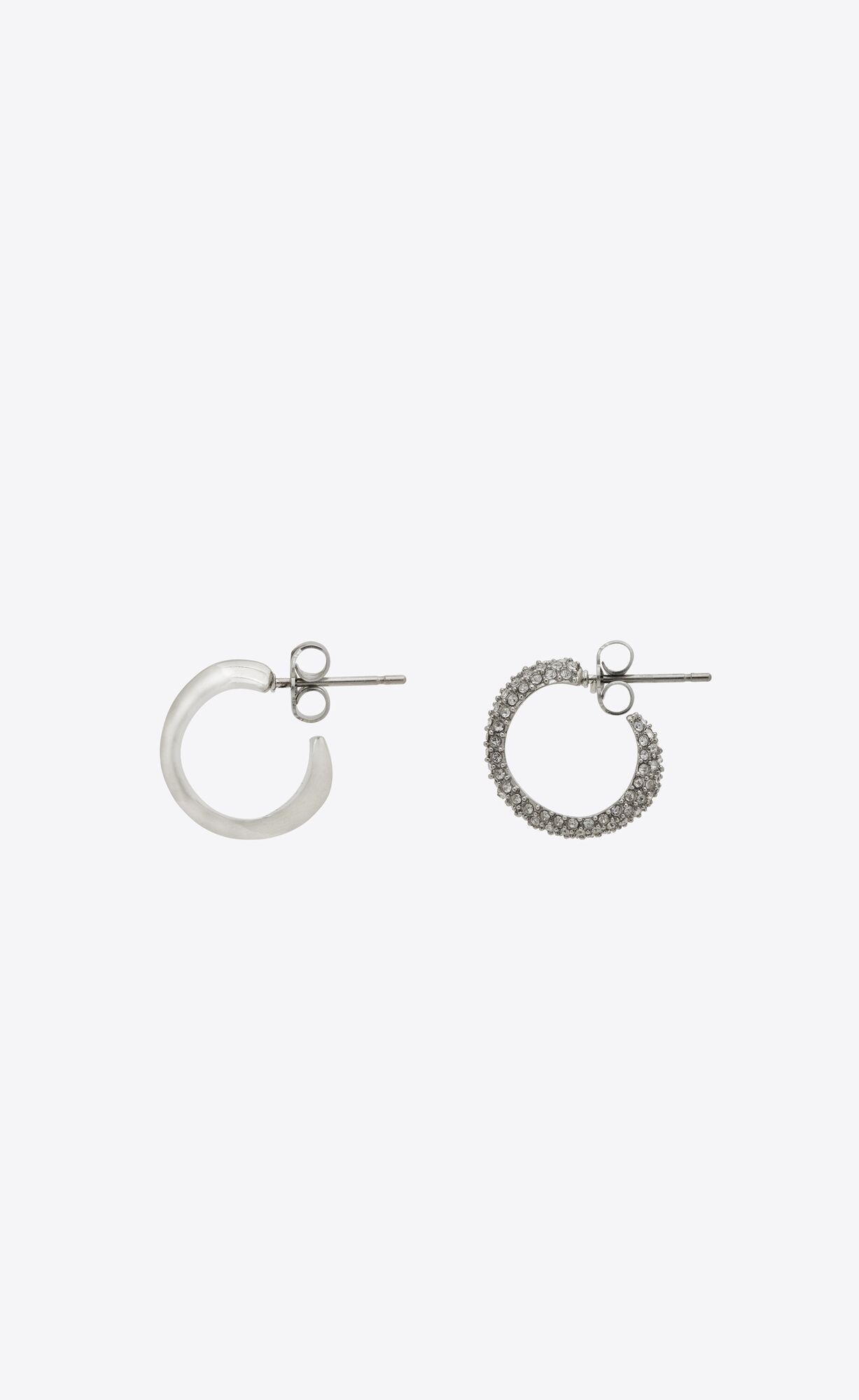 YSL Mini Hoop Earrings In Metal Palladium | DAGKW8463