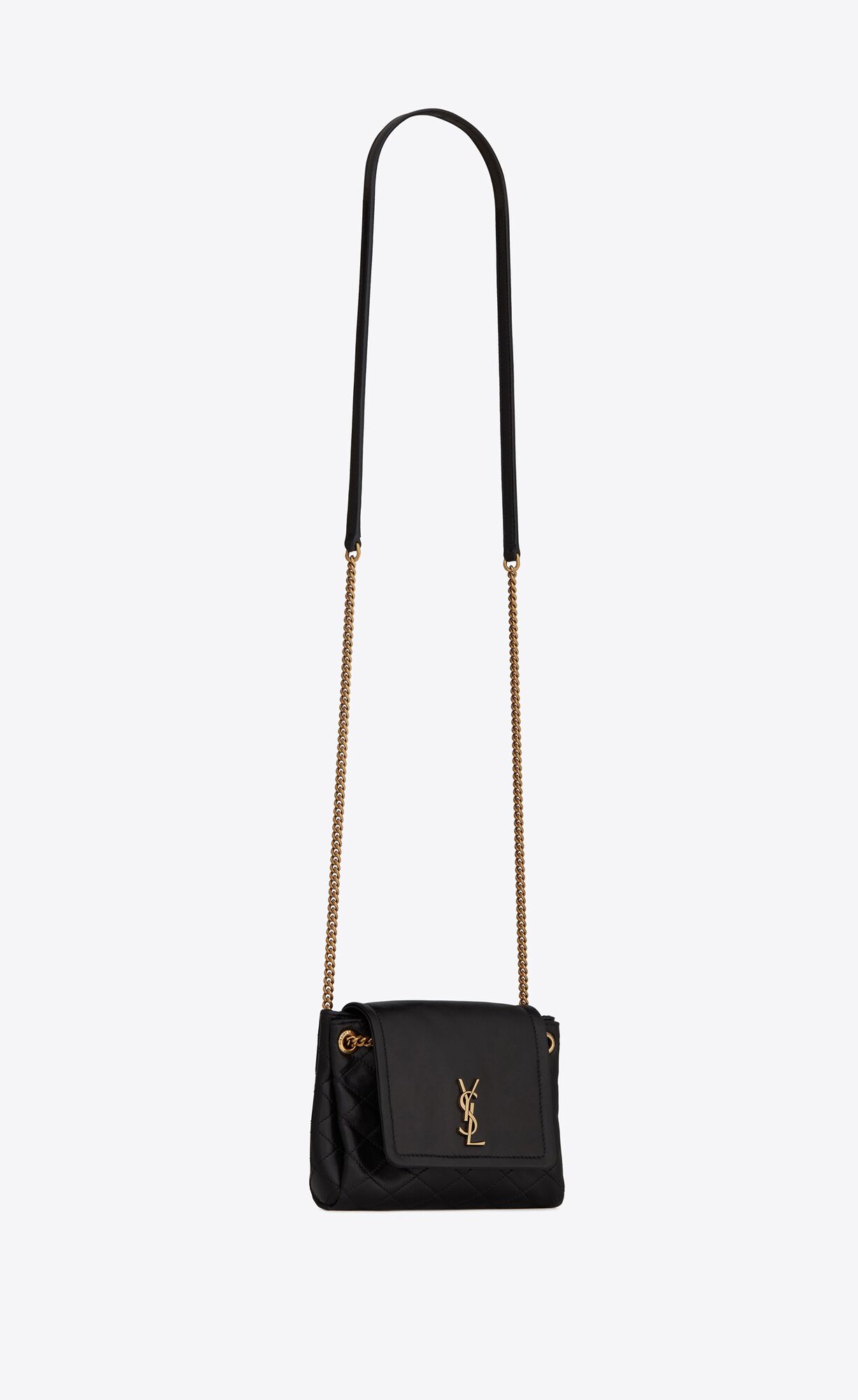 YSL Mini Nolita In Lambskin Black | LIXTV0284