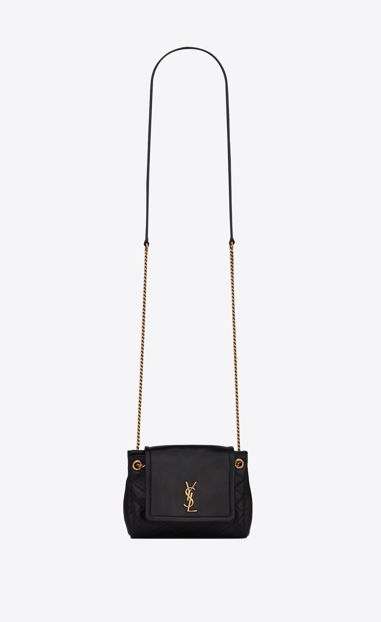 YSL Mini Nolita In Lambskin Black | LIXTV0284