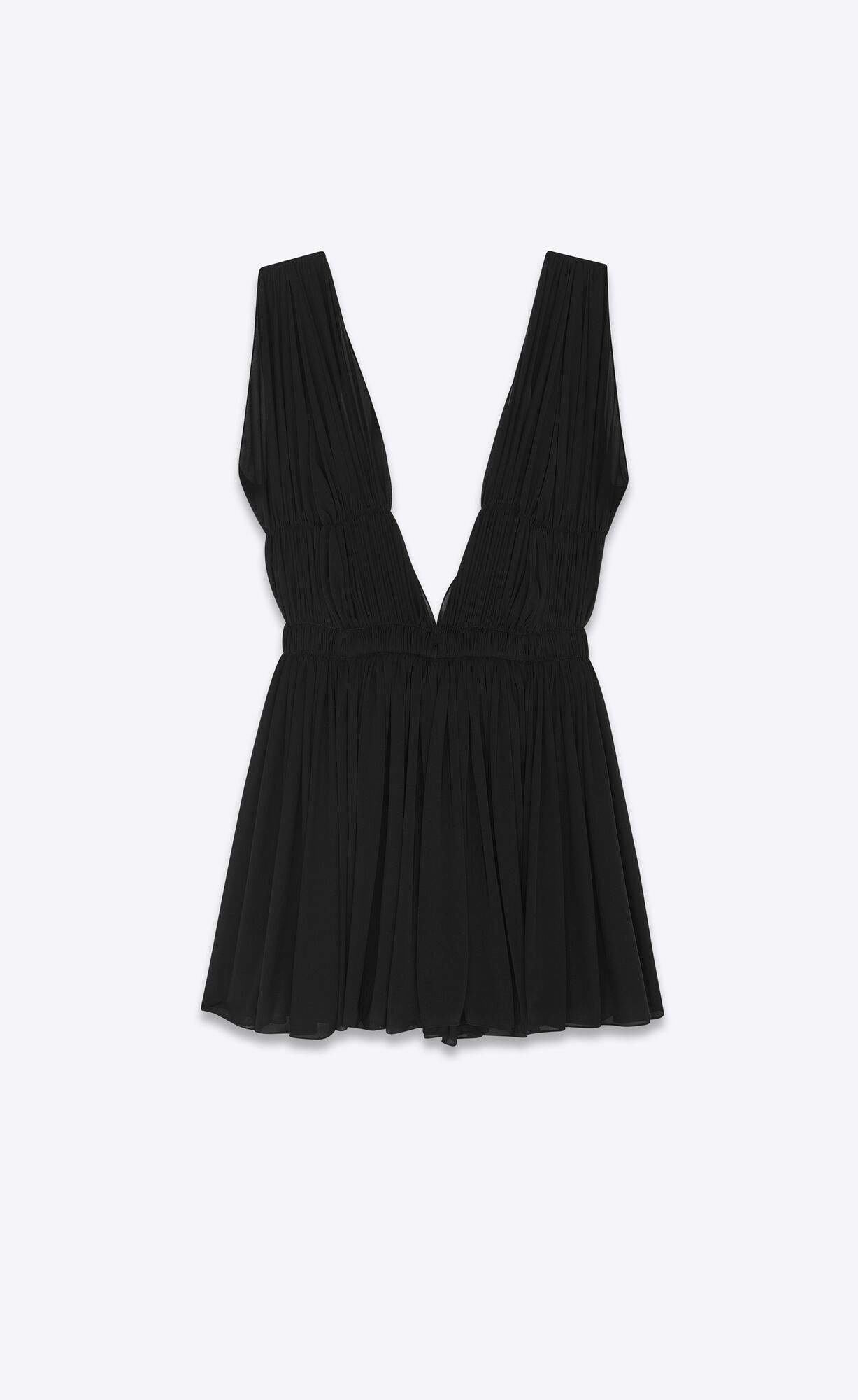 YSL Mini-dress In Jersey Voile Noir | KELFB2497