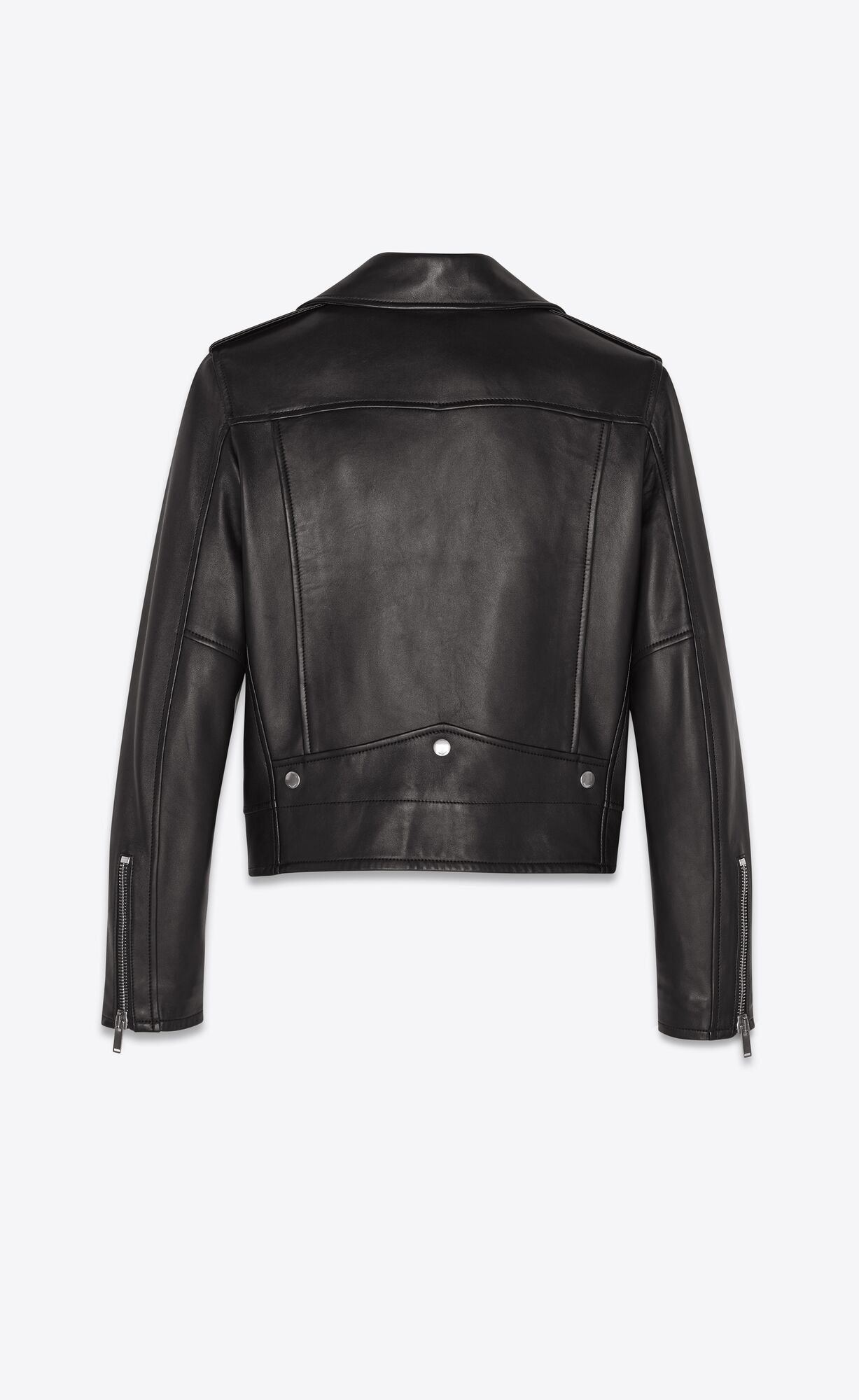 YSL Motorcycle Jacket In Plunged Lambskin Black | FUXKL7136