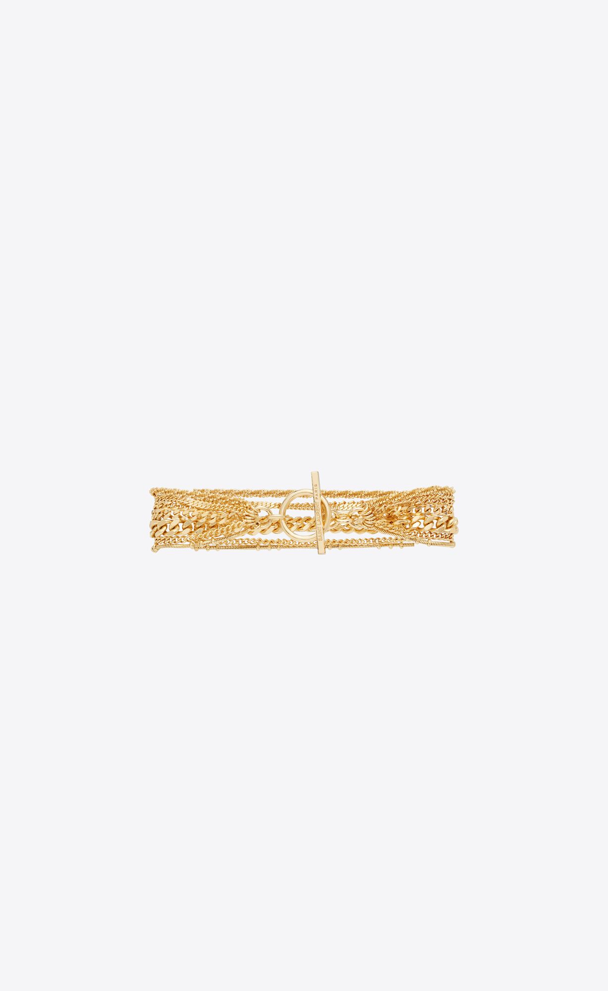 YSL Multi-chain Bracelet In Metal Brass Gold | QKFRB5873