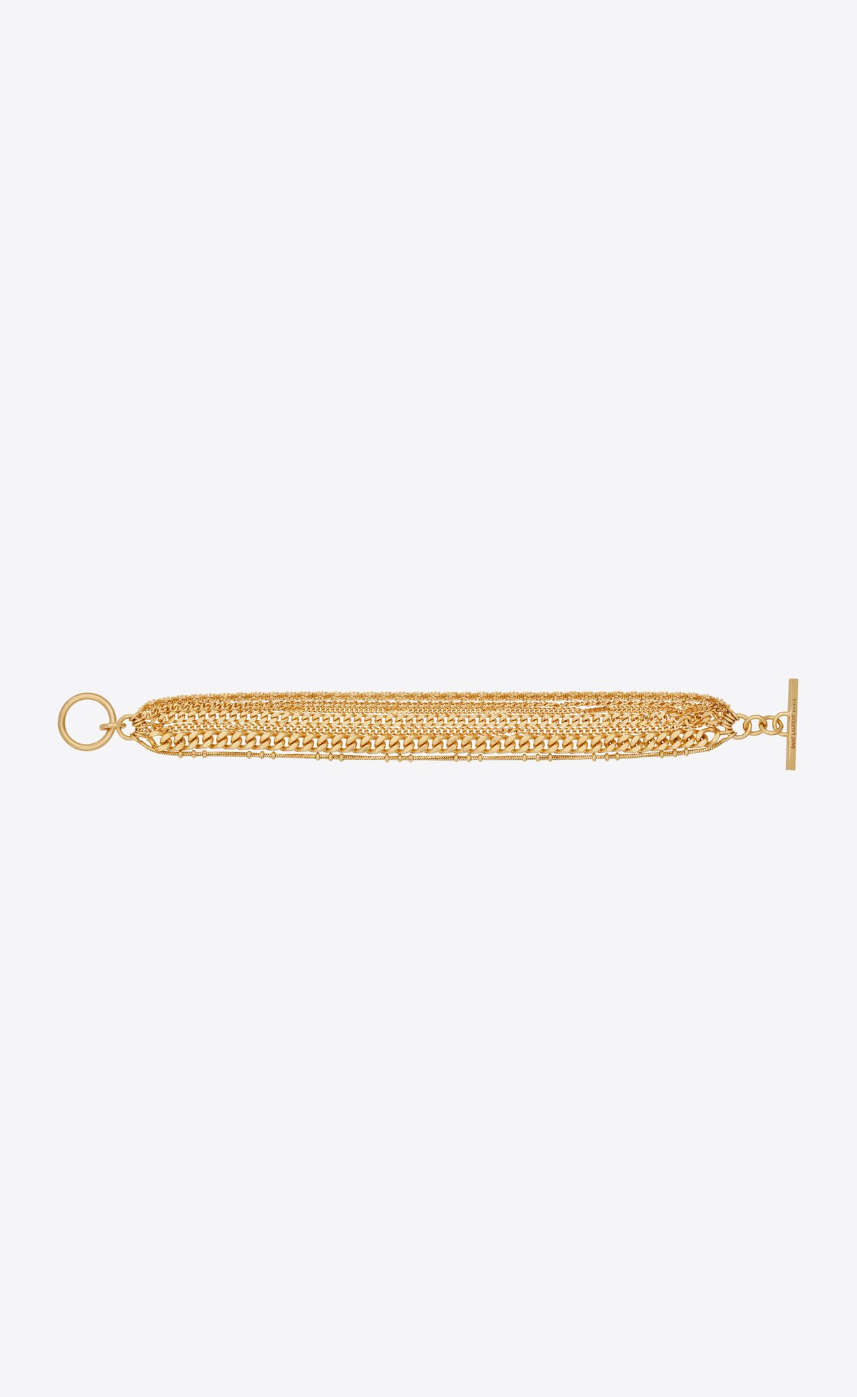 YSL Multi-chain Bracelet In Metal Brass Gold | QKFRB5873