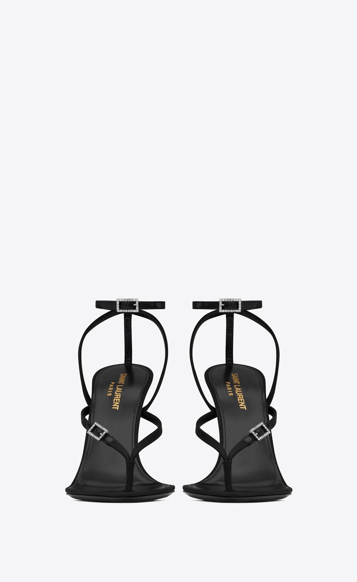 YSL Nadja Sandals In Crepe Satin Black | TORSK5396