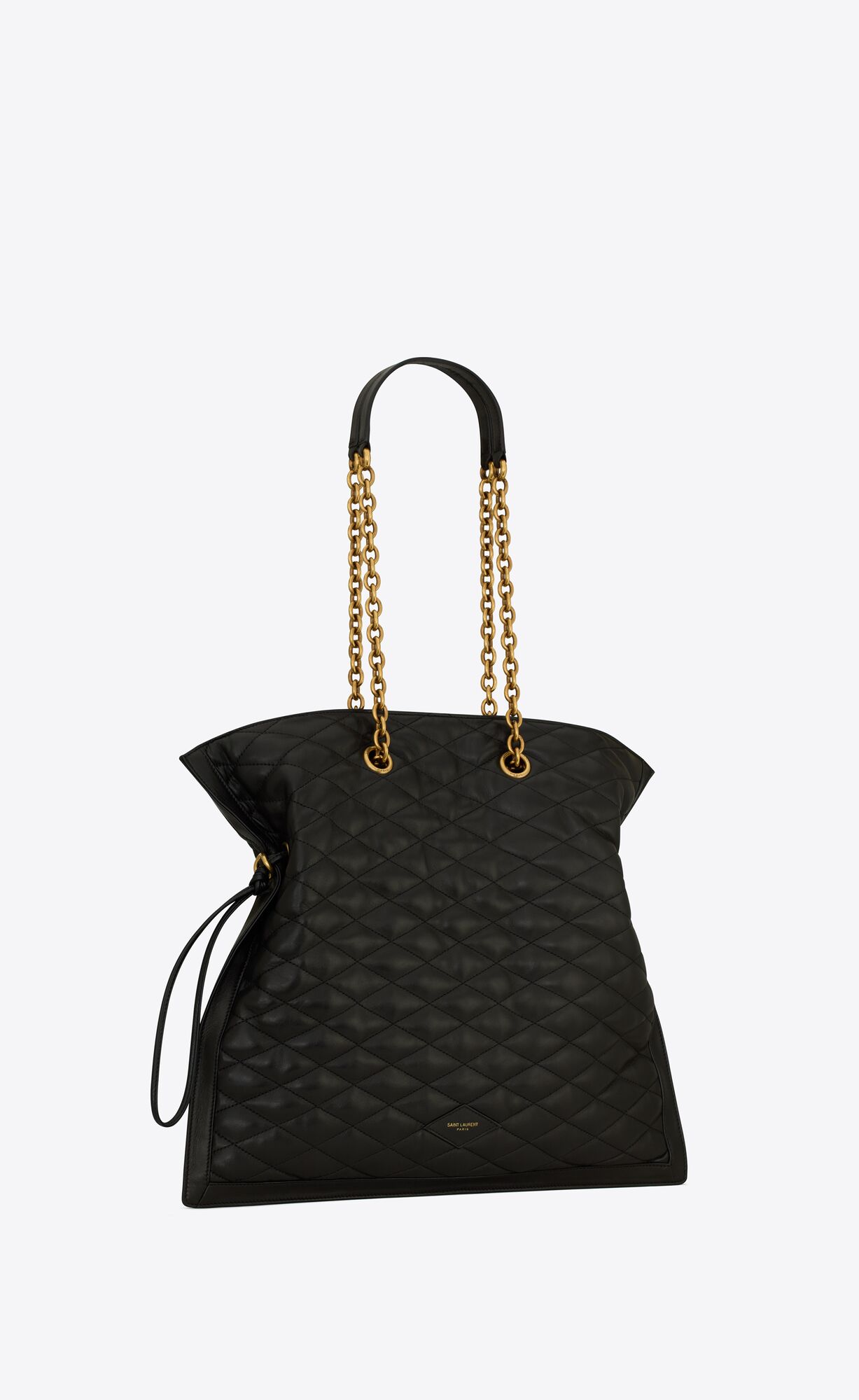 YSL New Pochon In Quilted Lambskin Black | OGTVB5279