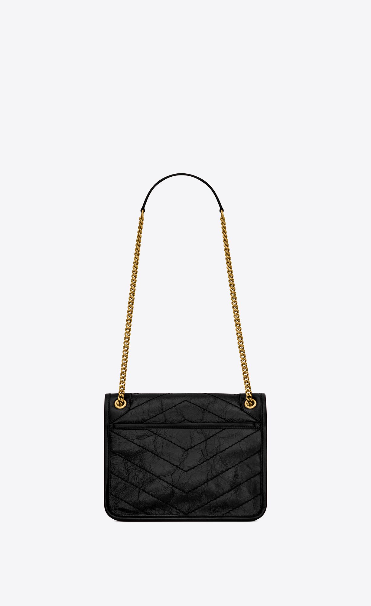 YSL Niki Baby Chain Bag In Crinkled Vintage Leather Noir | PCZGO4685