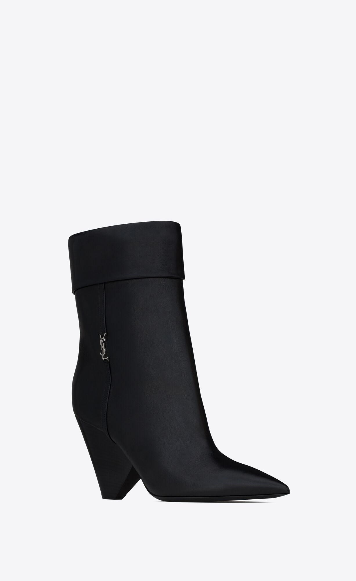 YSL Niki Booties In Smooth Leather Black | BTJHN0657