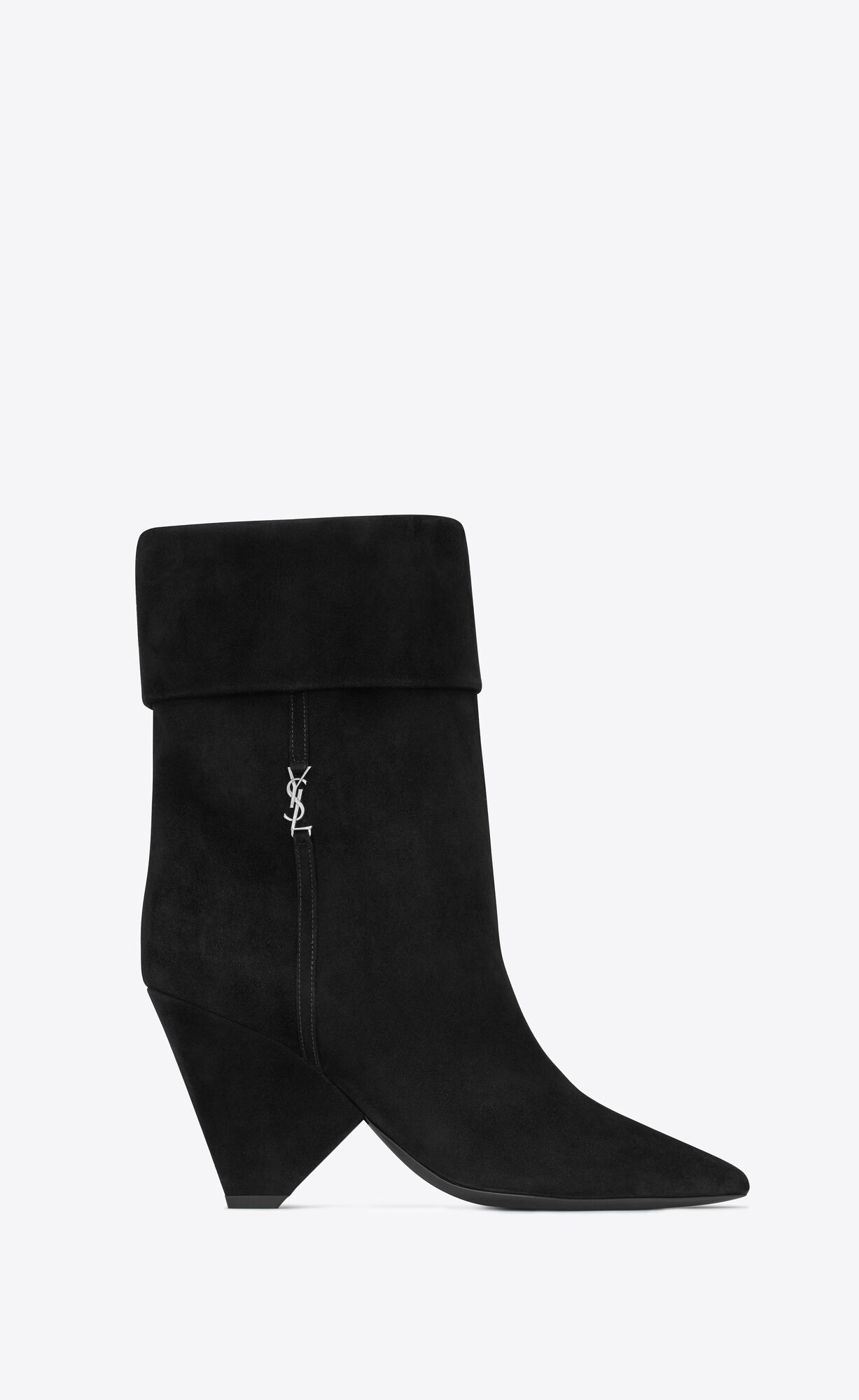 YSL Niki Booties In Suede Noir | WZSYG7318