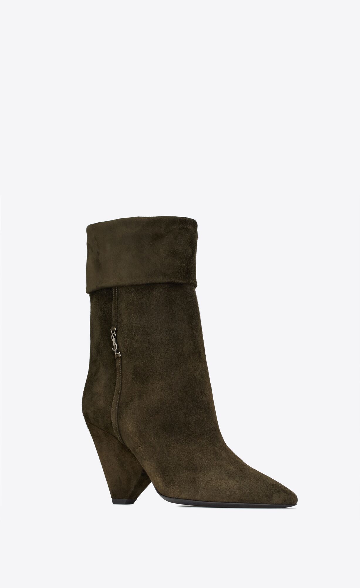 YSL Niki Booties In Suede Sable | YVWSE9625