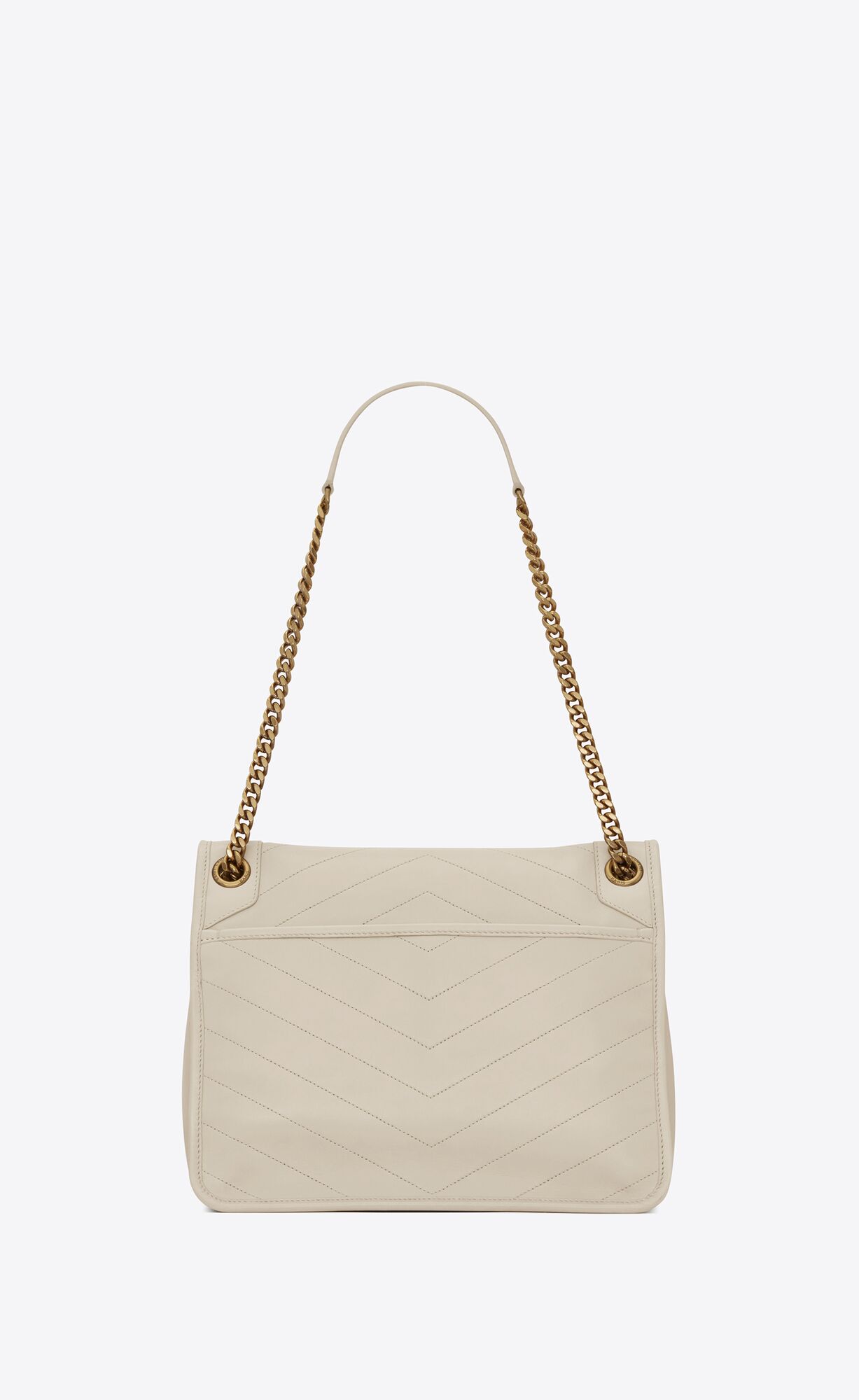 YSL Niki Medium Chain Bag In Lambskin Blanc Vintage | VJLQO1253