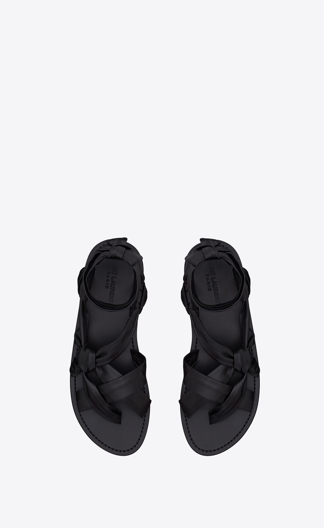 YSL Nolan Sandals In Smooth Leather Black | HVLEK8023