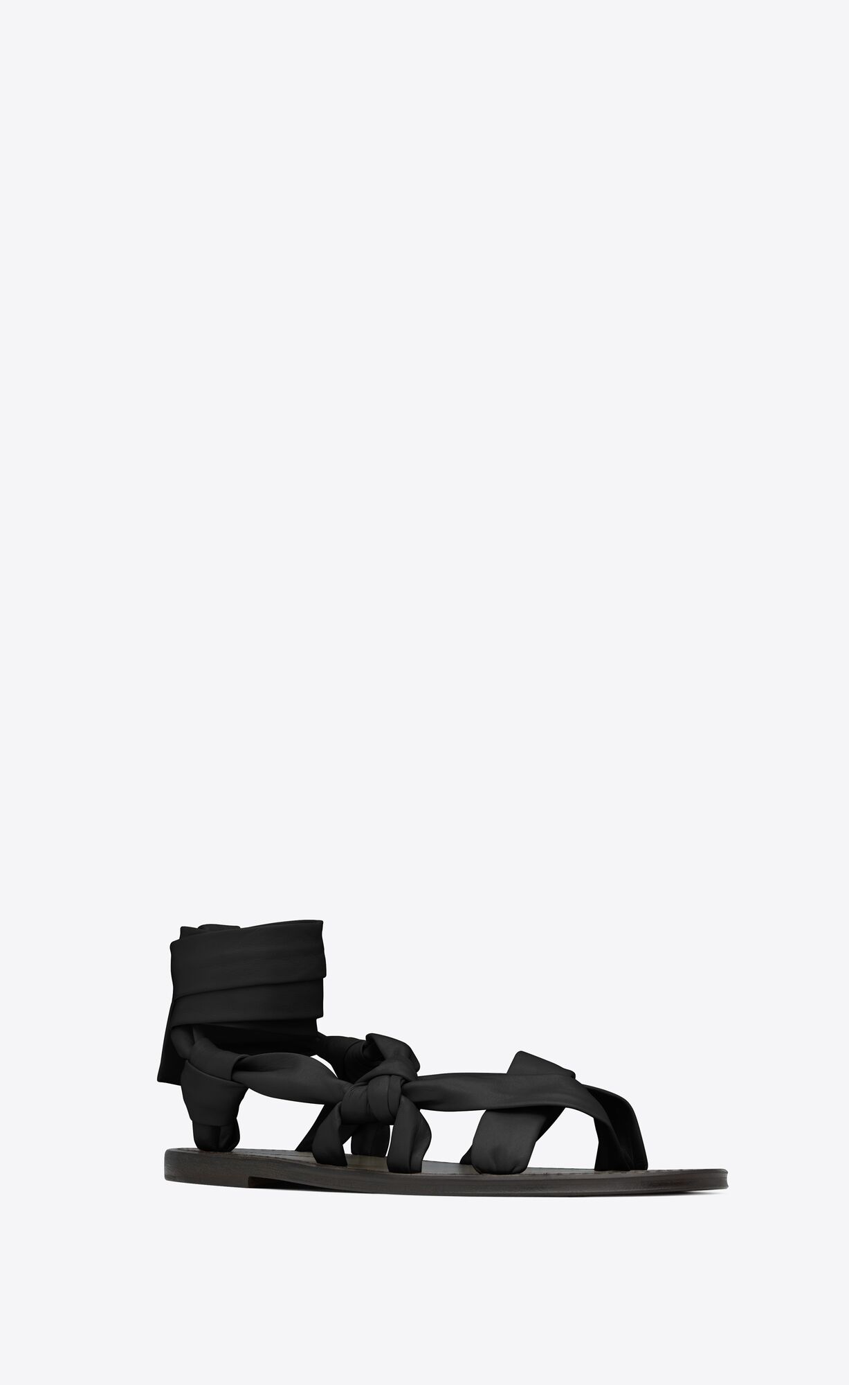 YSL Nolan Sandals In Smooth Leather Black | HVLEK8023