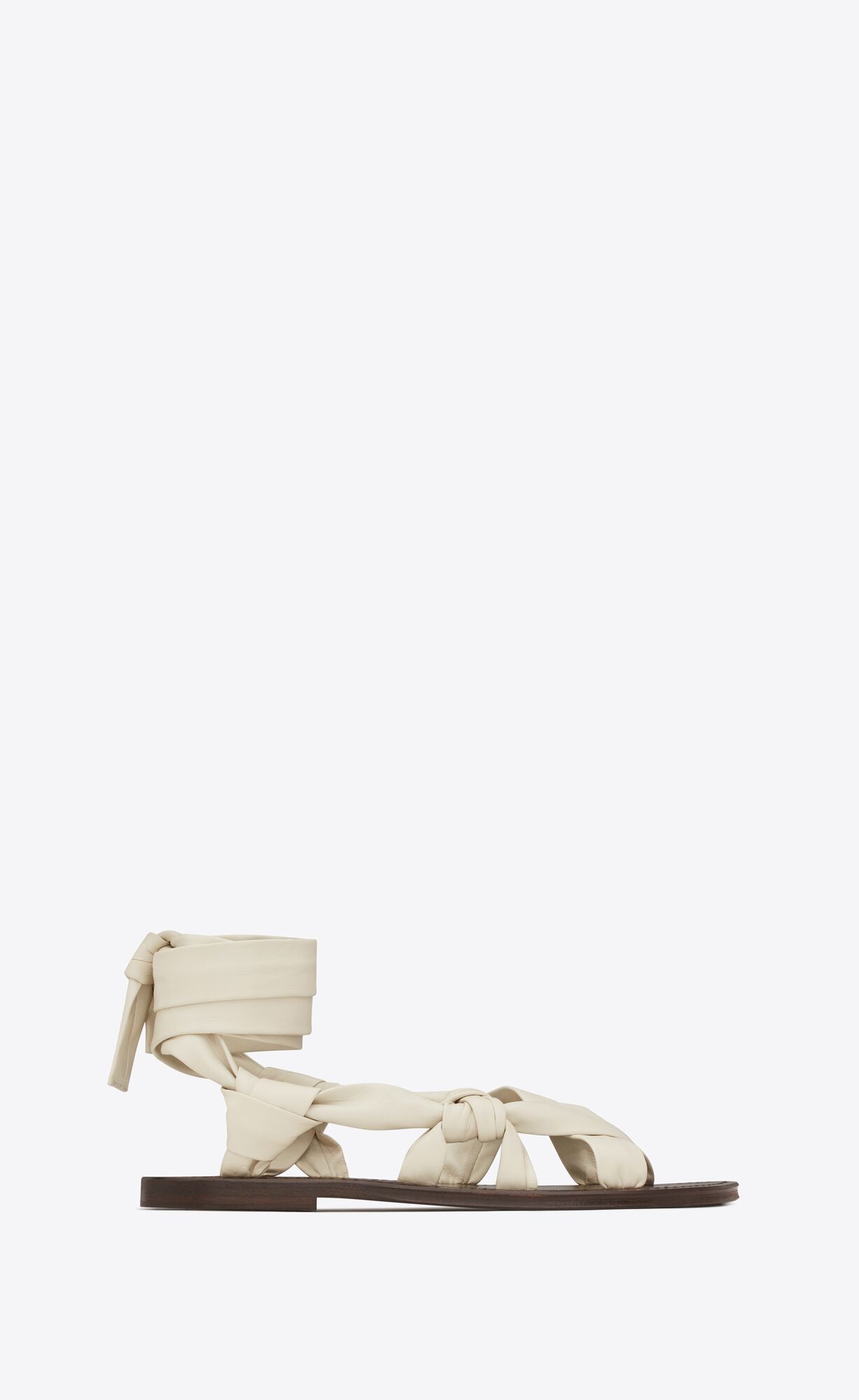 YSL Nolan Sandals In Smooth Leather Pearl | XEZRJ1958