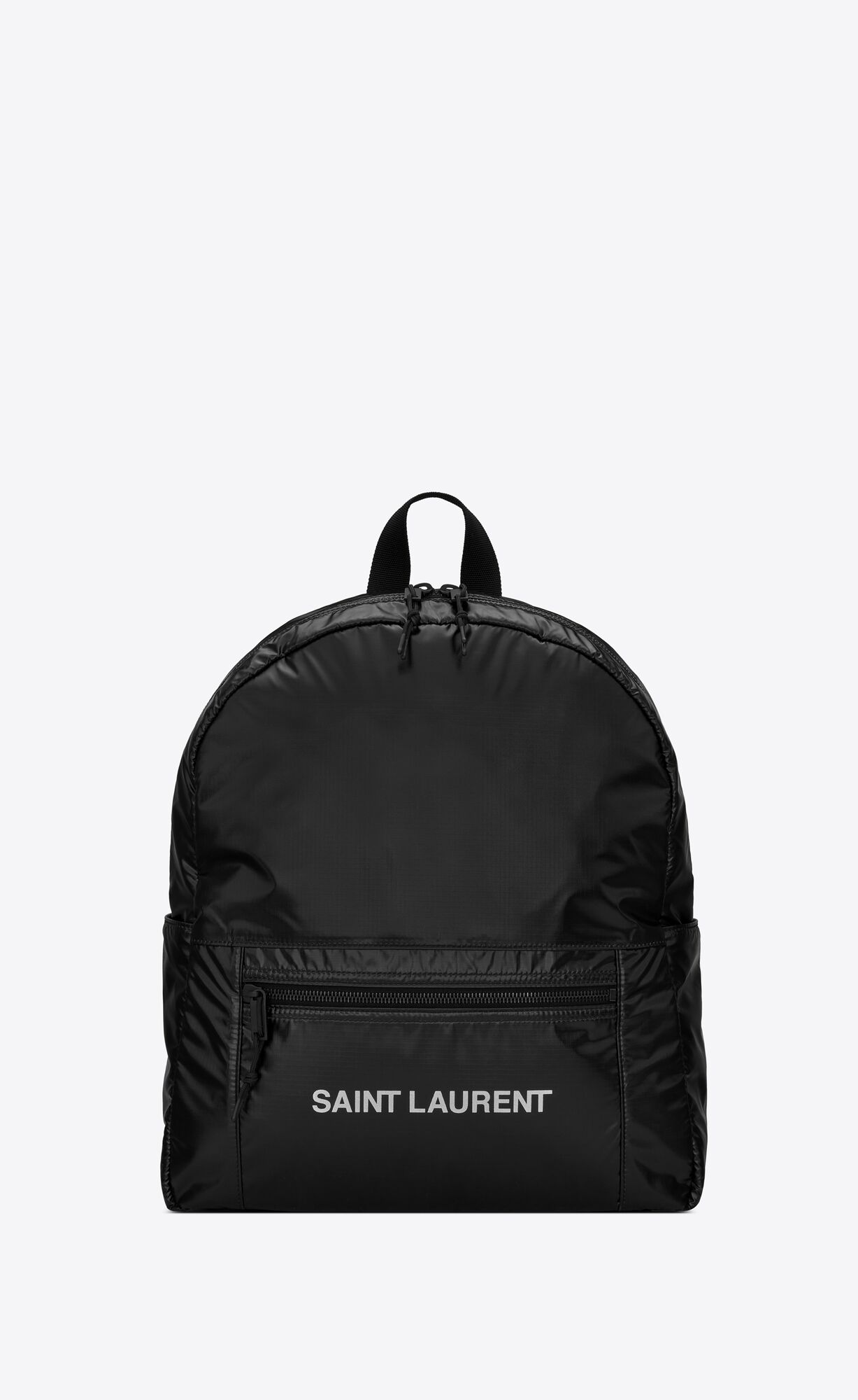 YSL Nuxx Backpack In Nylon Silver Black | ZOXND7948