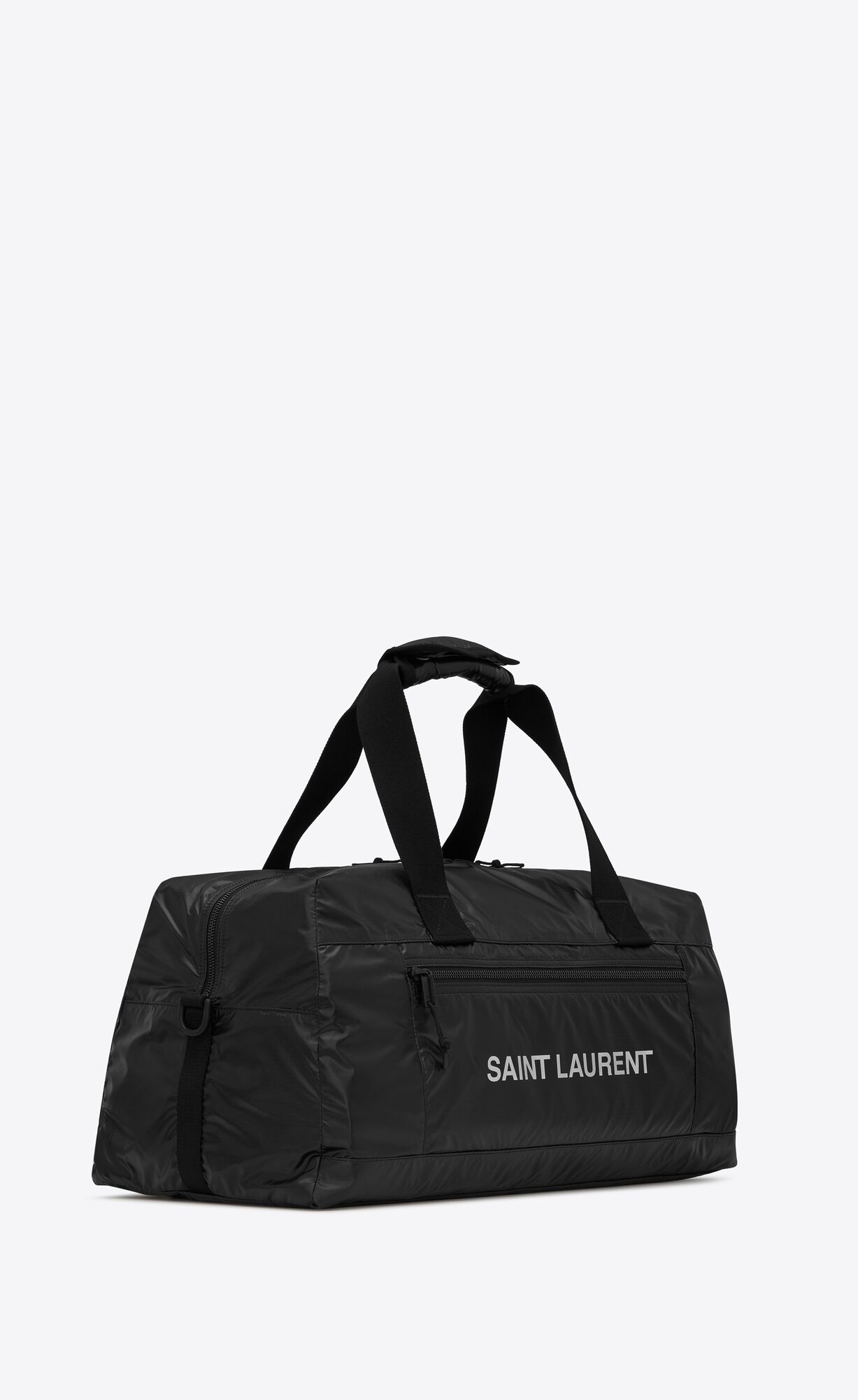 YSL Nuxx Duffle In Nylon Black And Platinum | BASOV7315