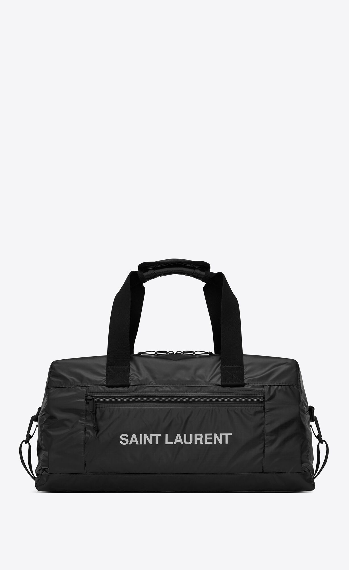 YSL Nuxx Duffle In Nylon Black And Platinum | BASOV7315