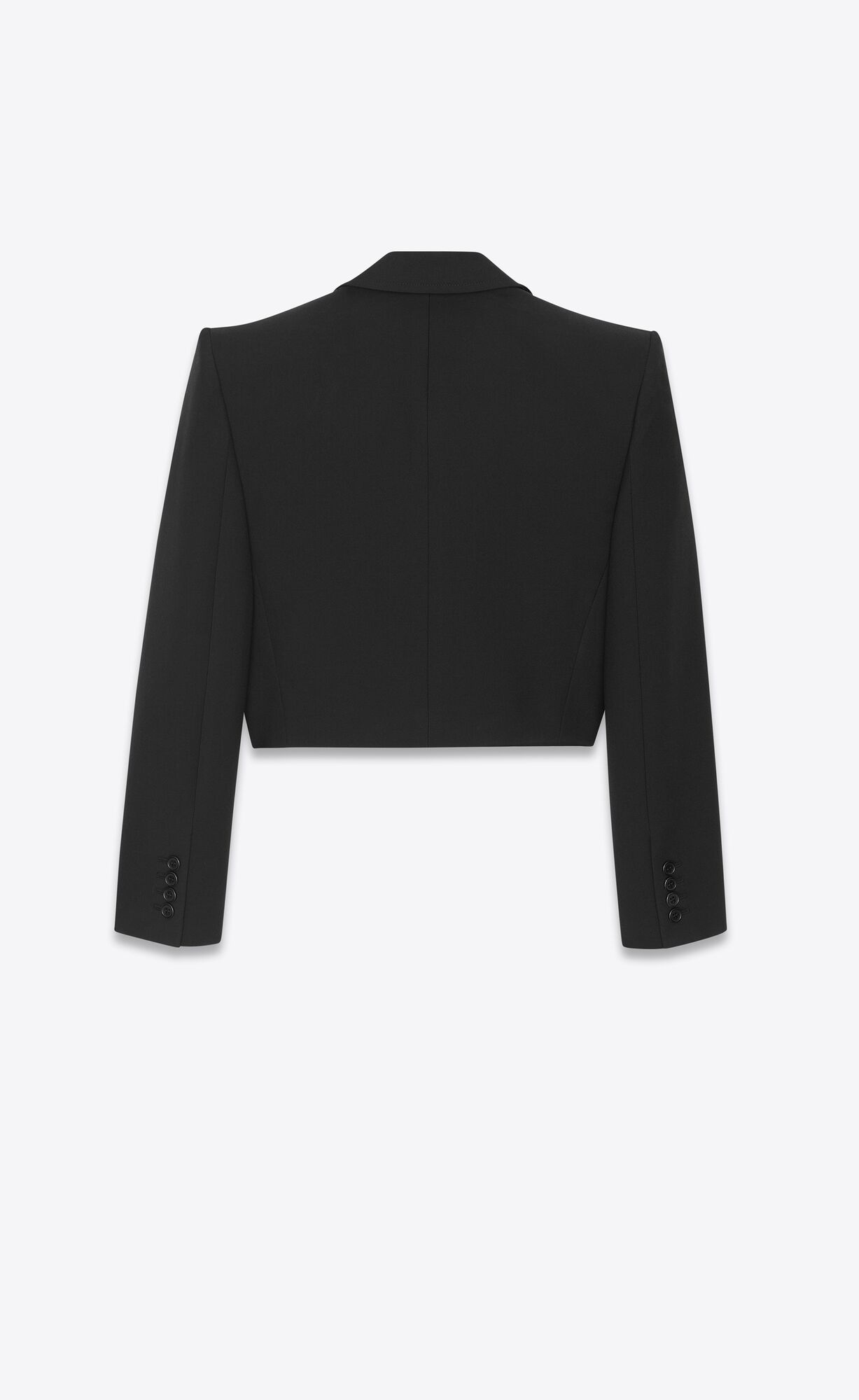 YSL Open Cropped Jacket In Saint Laurent Gabardine Black | RFJCG4682