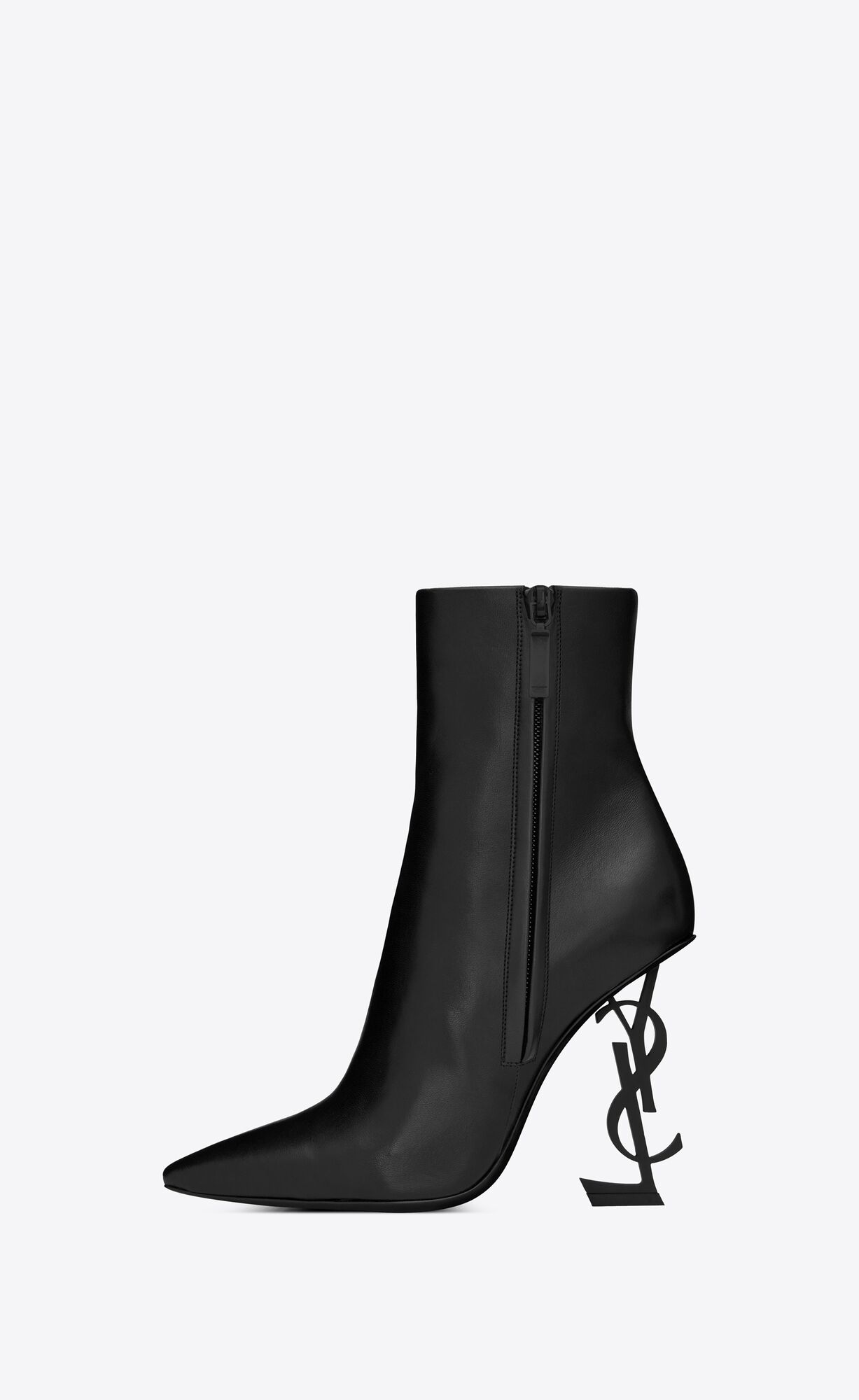 YSL Opyum Booties In Leather Black | ZKAGN9271