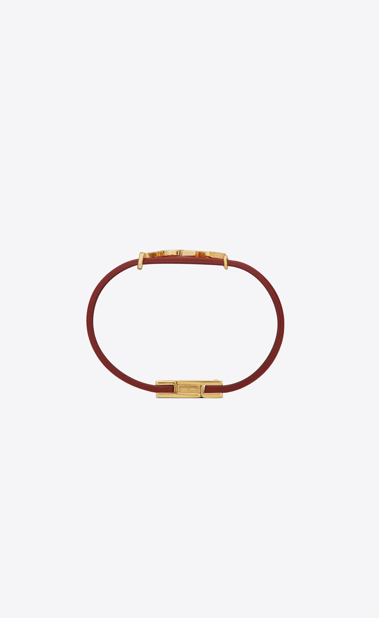 YSL Opyum Bracelet In Leather And Metal Rouge Eros | PLFRN9472