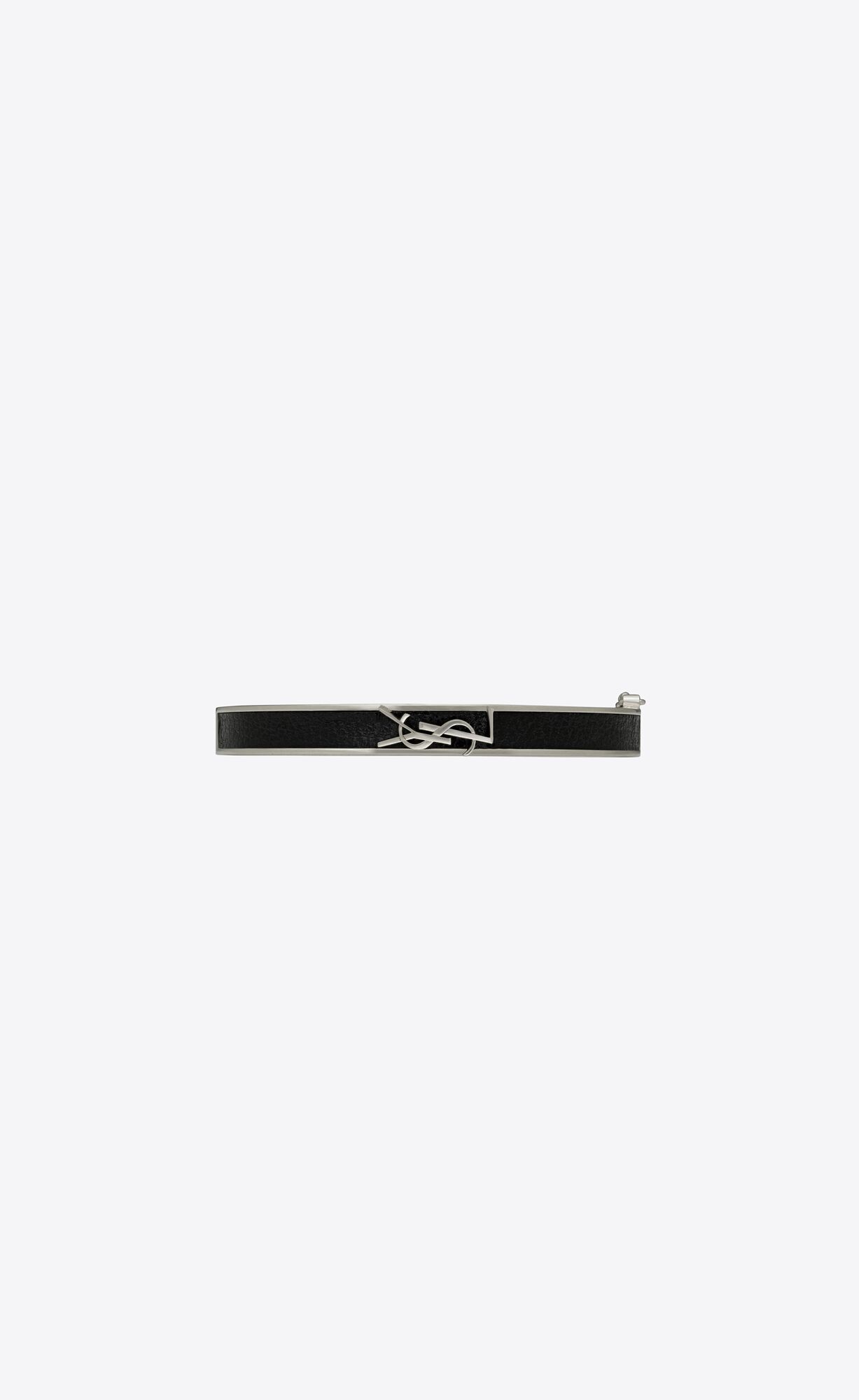 YSL Opyum Bracelet In Vegetable-tanned Leather And Metal Black | NRSPZ6897