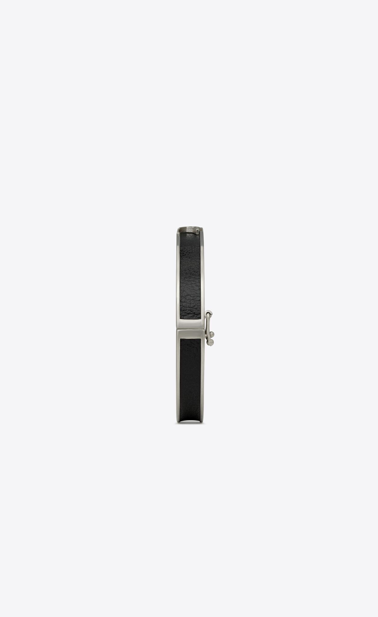 YSL Opyum Bracelet In Vegetable-tanned Leather And Metal Black | NRSPZ6897