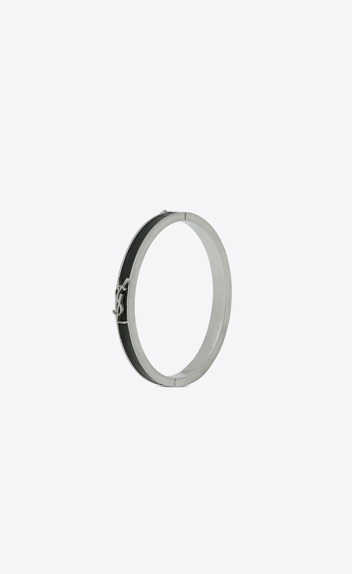 YSL Opyum Bracelet In Vegetable-tanned Leather And Metal Black | NRSPZ6897