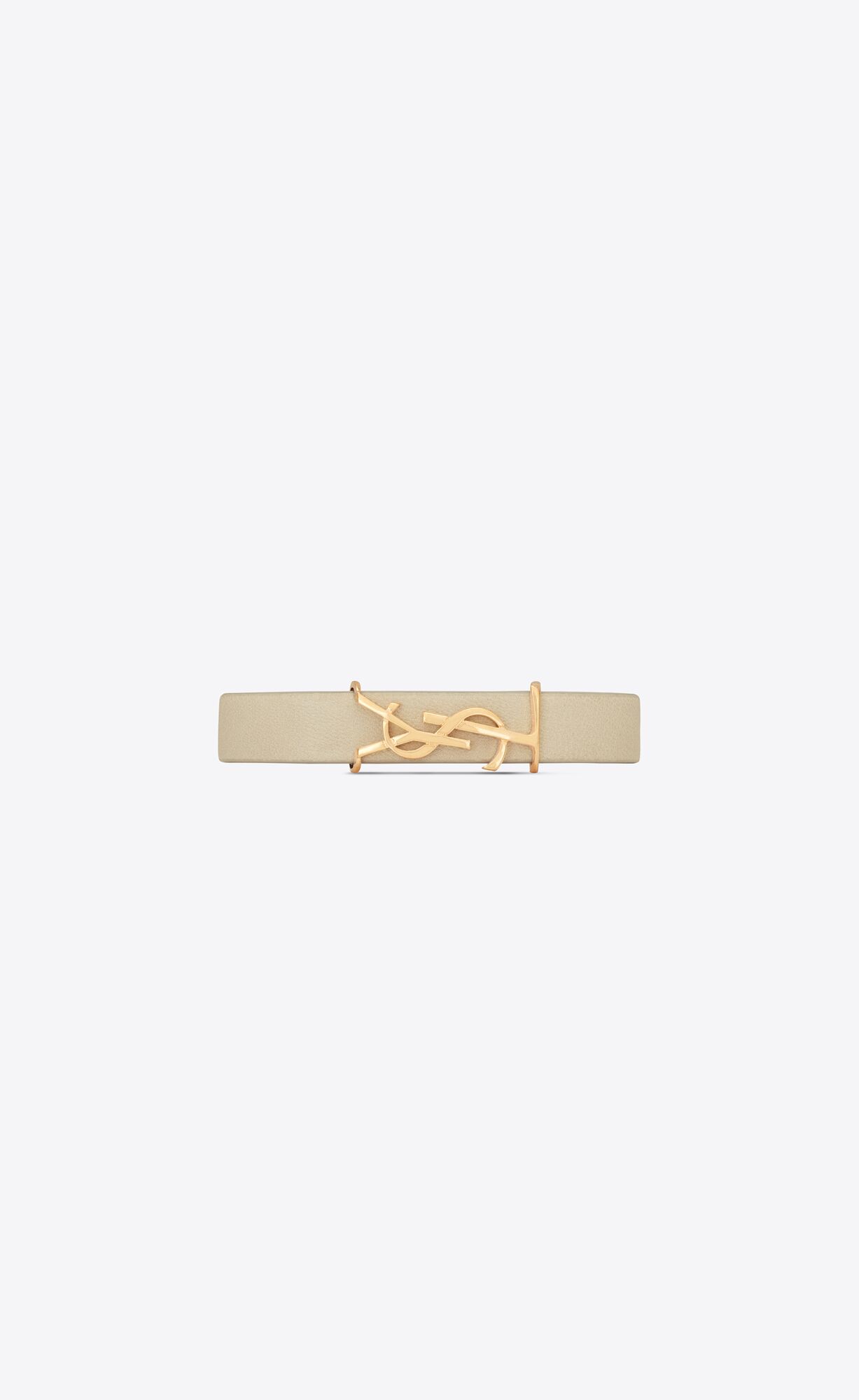 YSL Opyum Bracelet In Vintage Leather And Metal Blanc Vintage | MRLTP0862