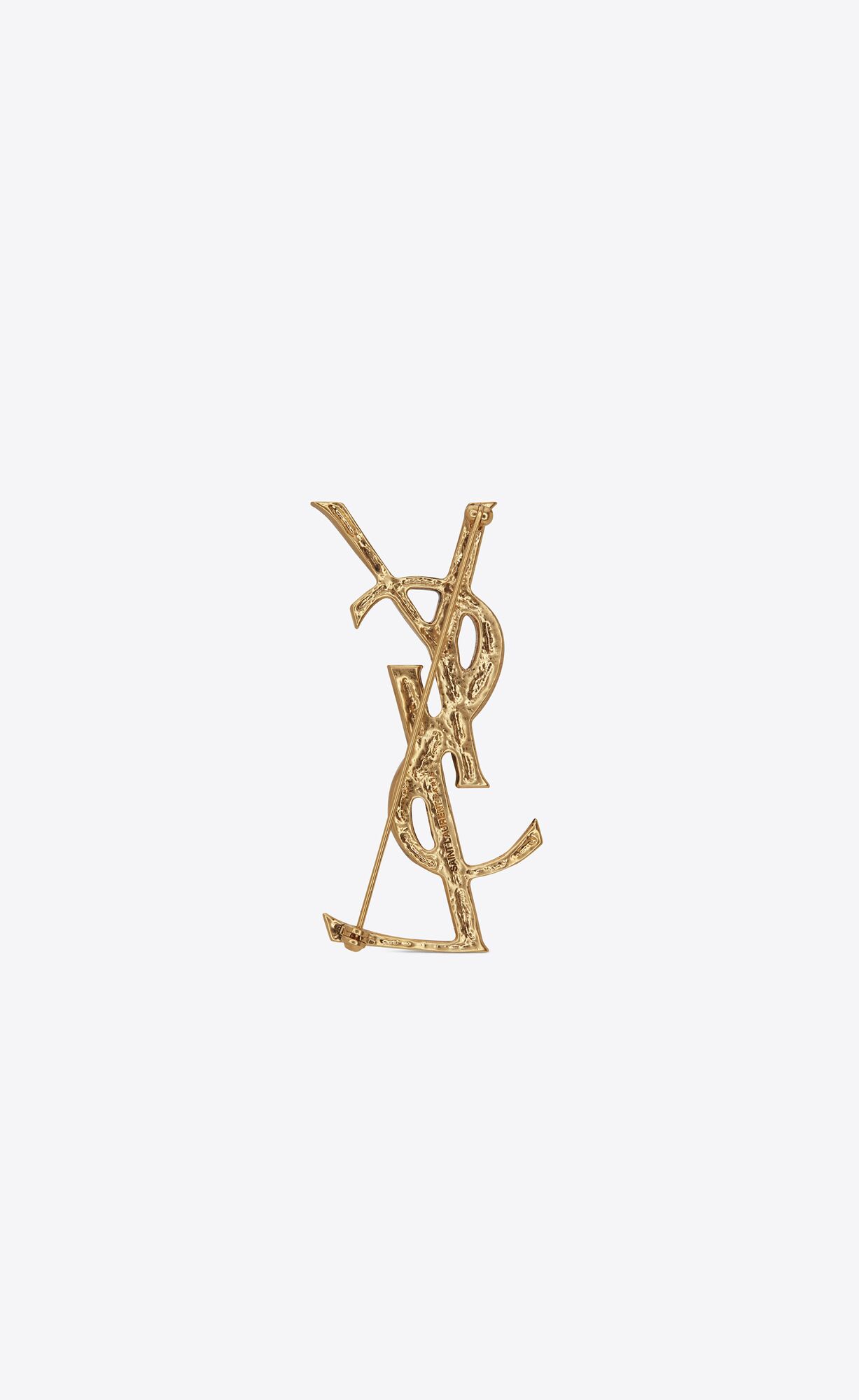 YSL Opyum Crocodile Brooch In Gold Brass Gold | AHPWQ2390