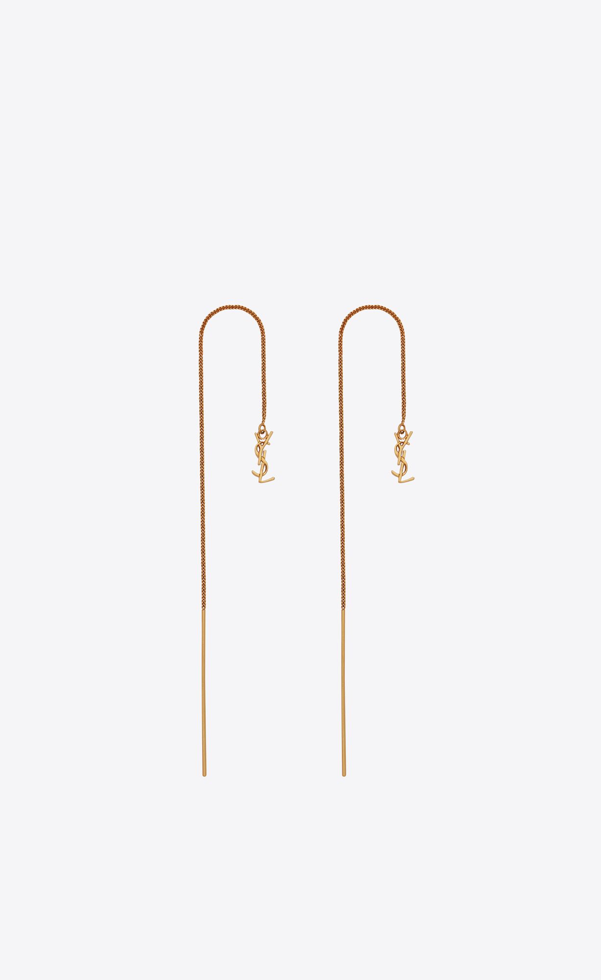 YSL Opyum Long Threader Earrings In Metal Gold | IPTRE6380