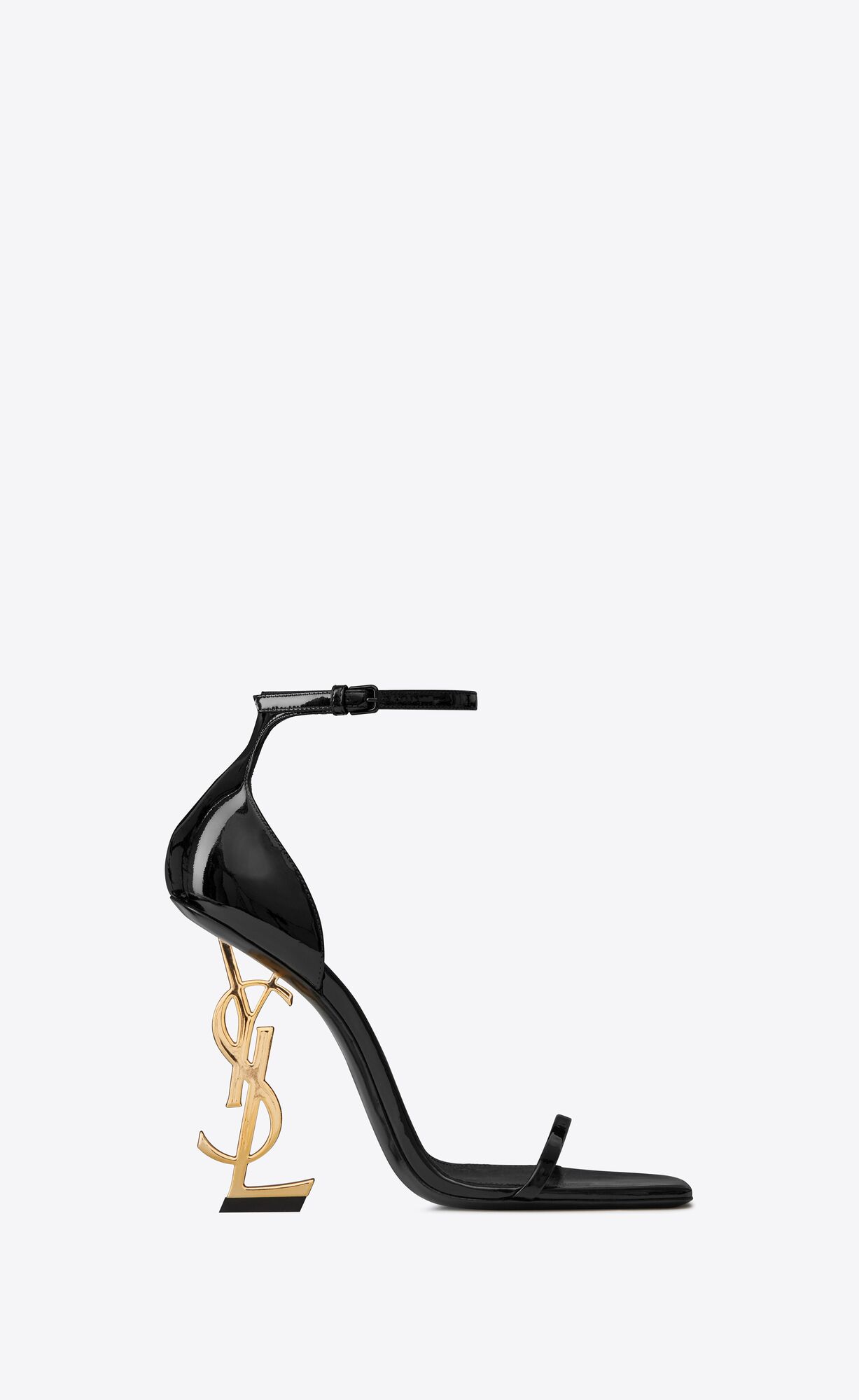 YSL Opyum Sandals In Patent Leather Black | CWNEO6531