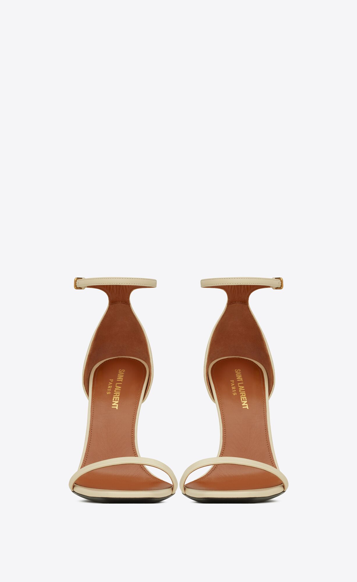 YSL Opyum Sandals In Smooth Leather Real Beige | GWHBE5016