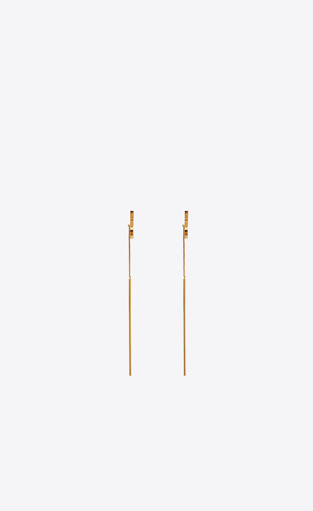 YSL Opyum Threader Earrings In Metal Gold | PUWMJ4571