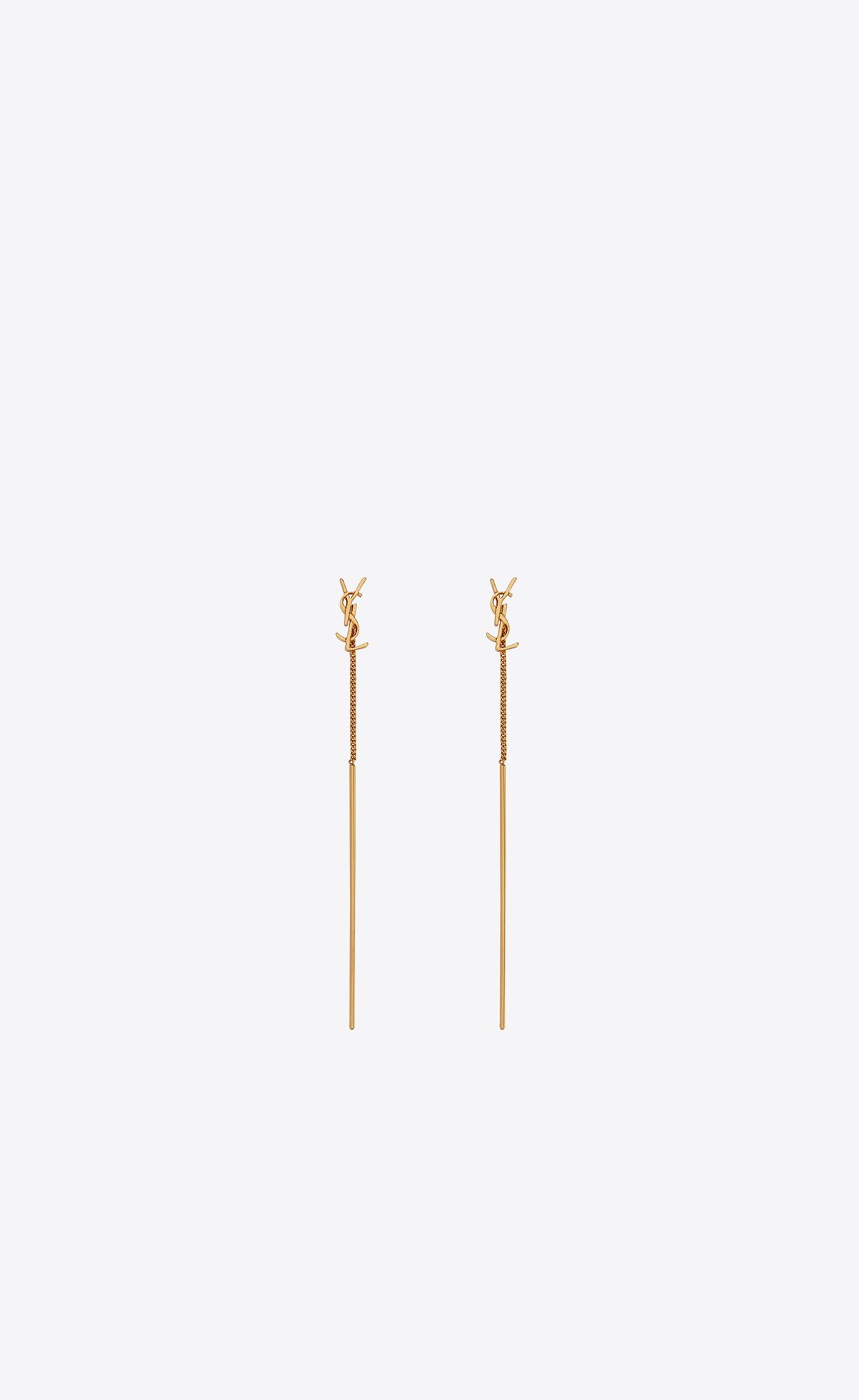 YSL Opyum Threader Earrings In Metal Gold | PUWMJ4571