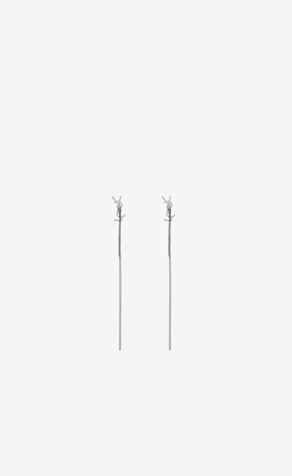 YSL Opyum Threader Earrings In Metal Mirror | OGBJL4826