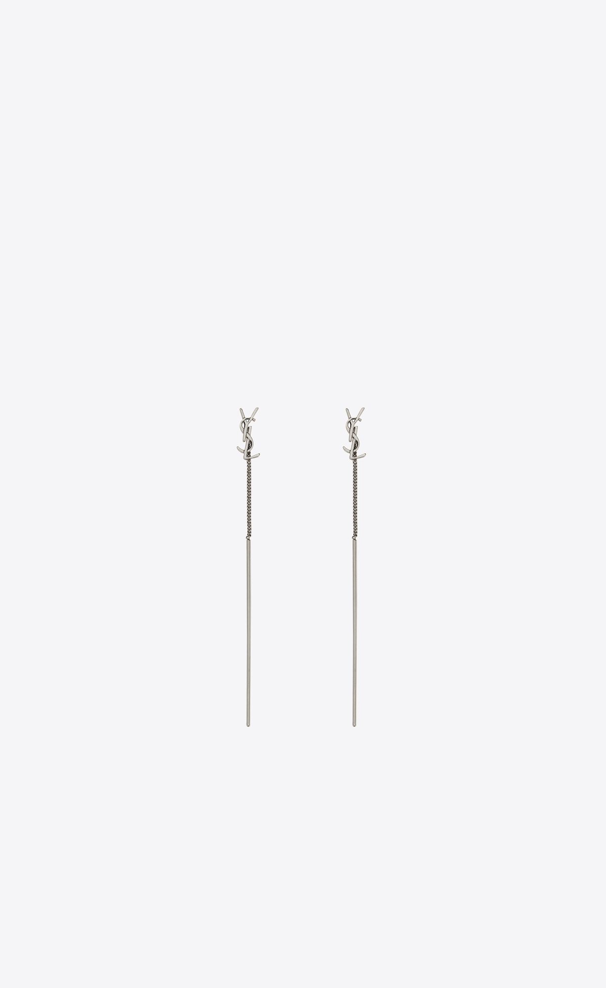 YSL Opyum Threader Earrings In Metal Mirror | OGBJL4826