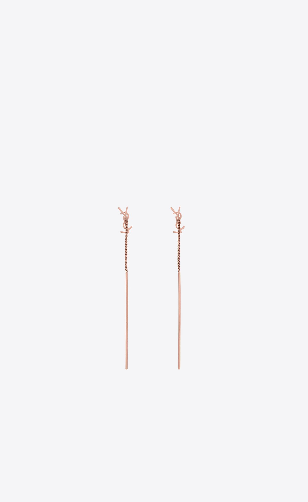 YSL Opyum Threader Earrings In Metal Rose Gold | BOSYW2105