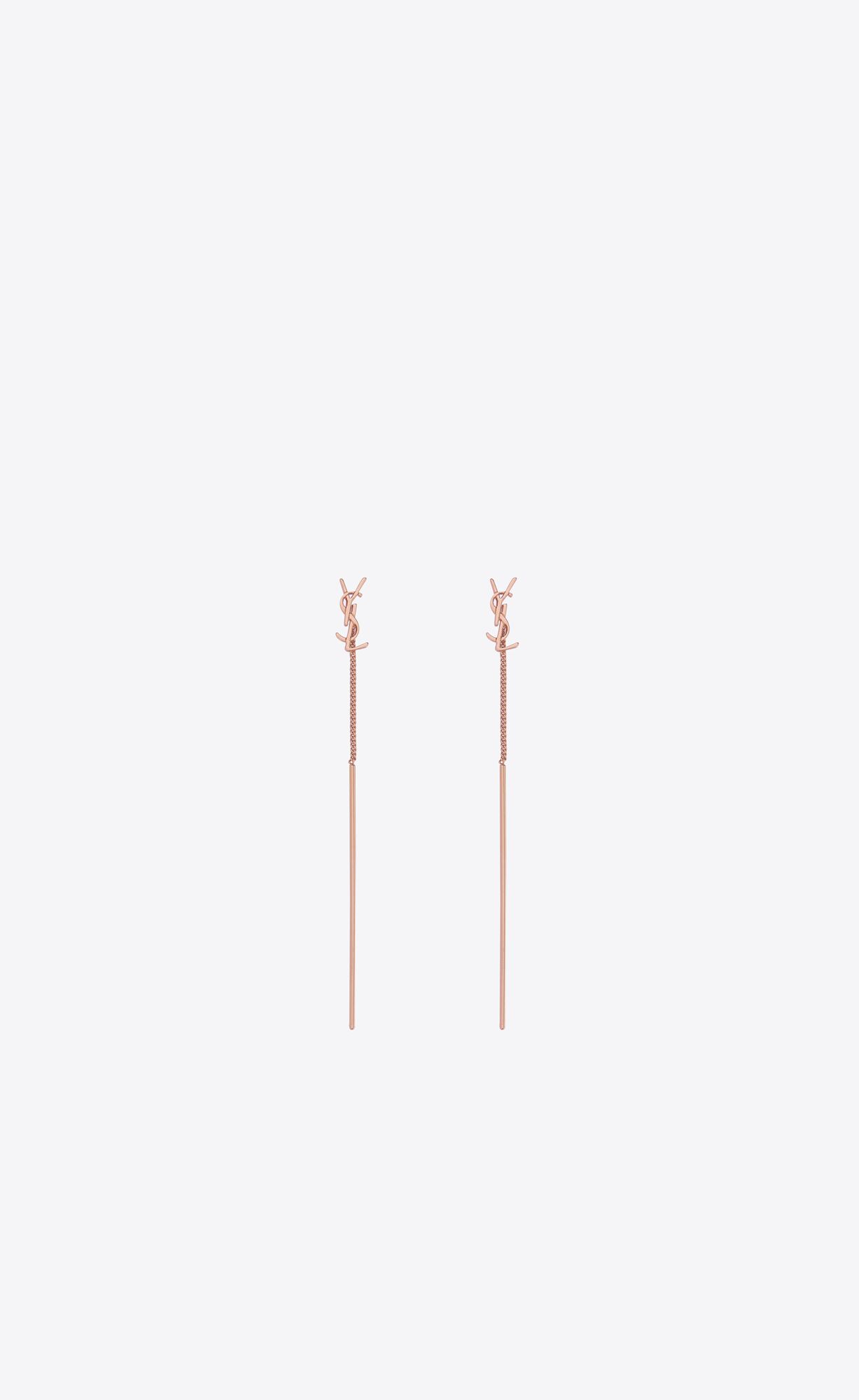 YSL Opyum Threader Earrings In Metal Rose Gold | BOSYW2105