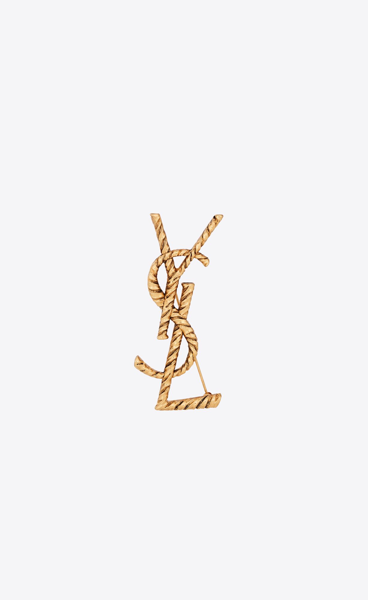 YSL Opyum Twisted Brooch In Metal Gold | DATUR1748