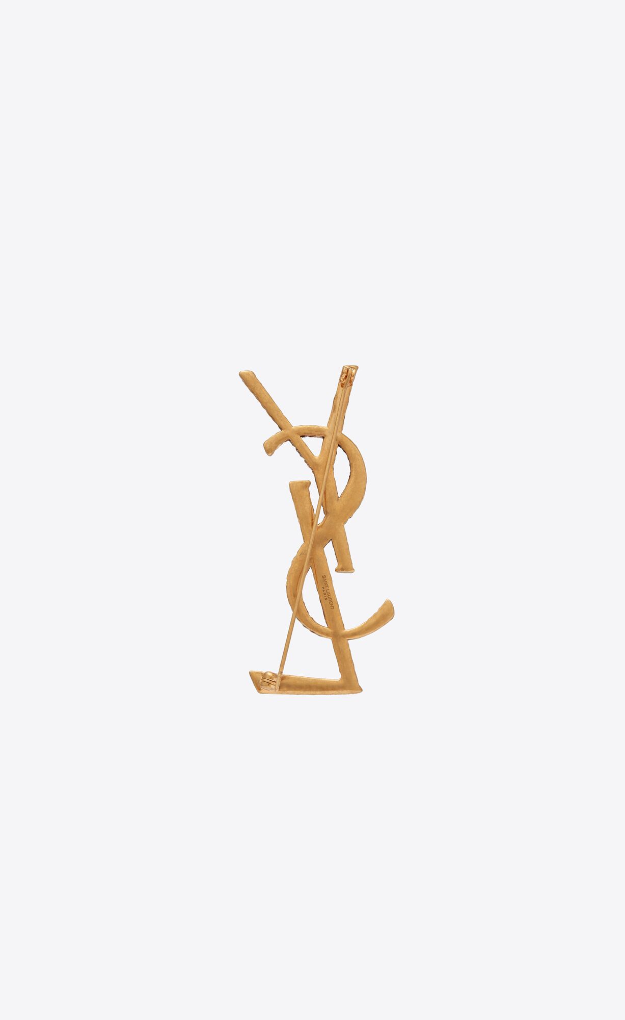 YSL Opyum Twisted Brooch In Metal Gold | OIGZW0931