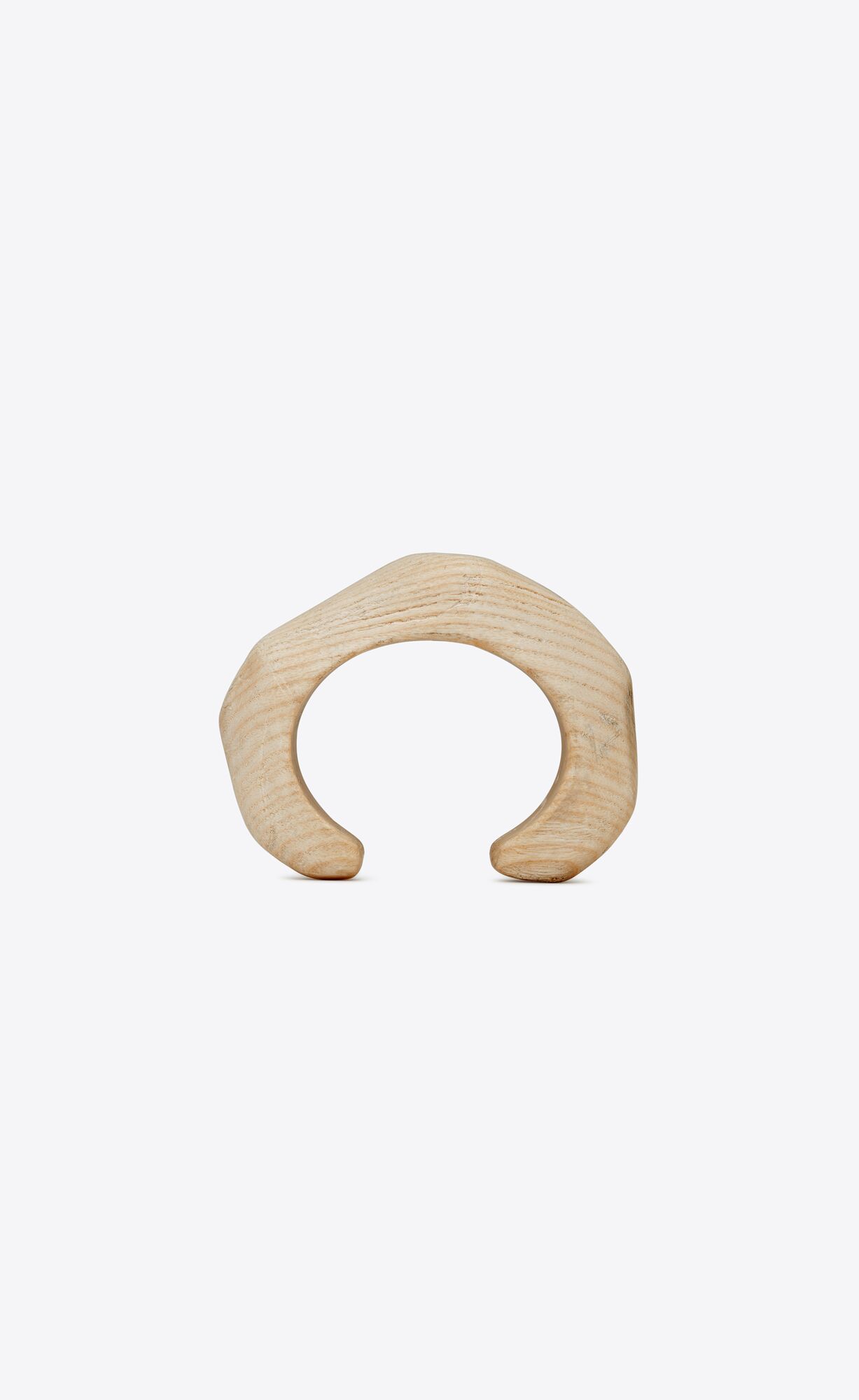 YSL Organic Arty Cuff Bracelet In Wood Silver And White | IWXYC5294