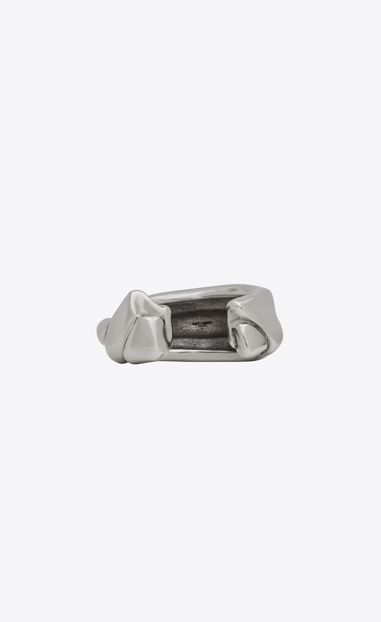 YSL Organic Curve Cuff In Metal Oxidized Silver | AWCEU8153