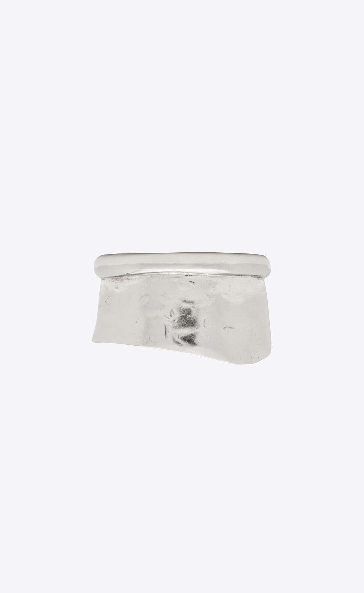 YSL Organic Wave Cuff Bracelet In Metal Oxidized Silver | UQLGA4089