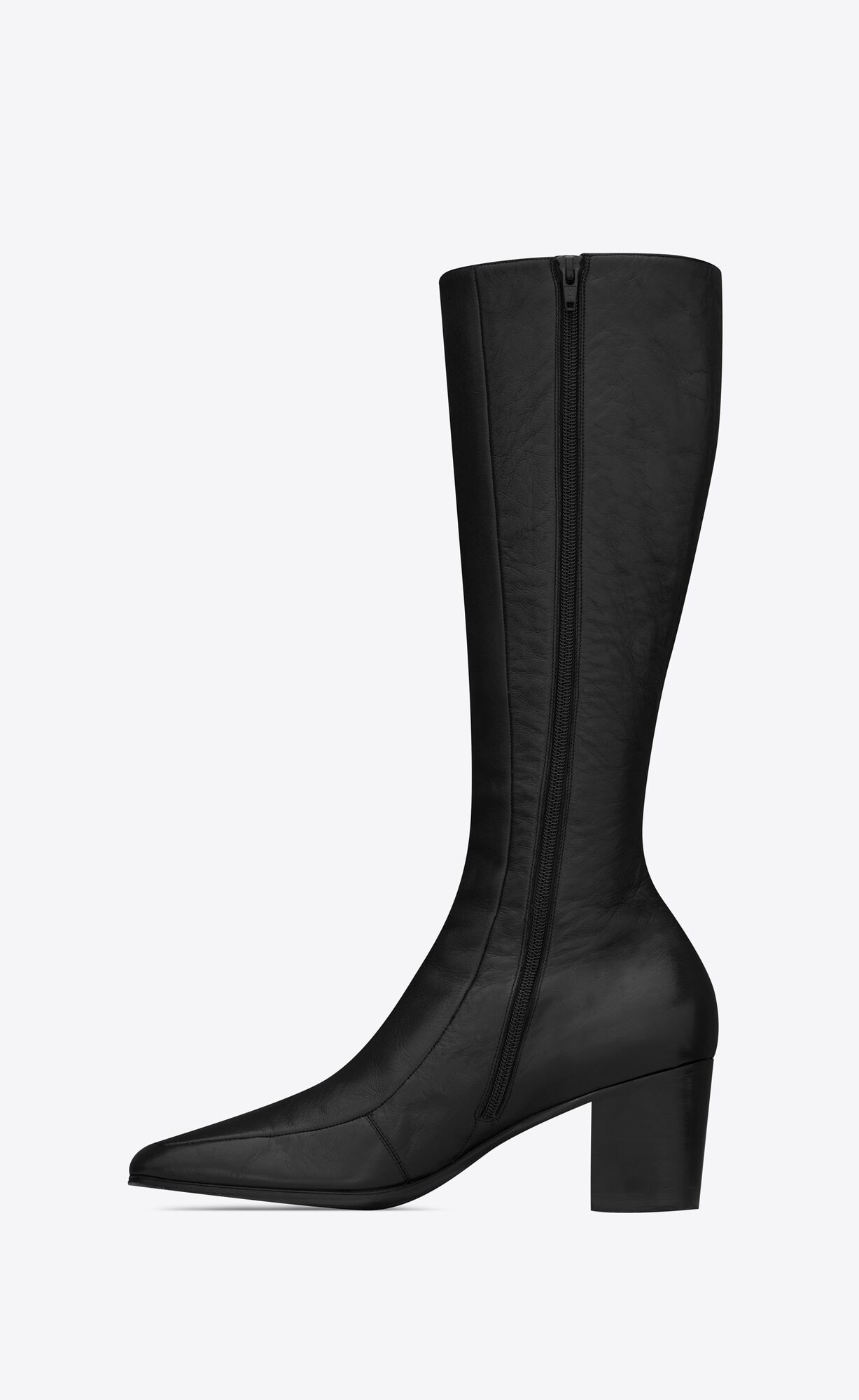 YSL Otto Zipped Boots In Smooth Leather Noir | OVMCR8573