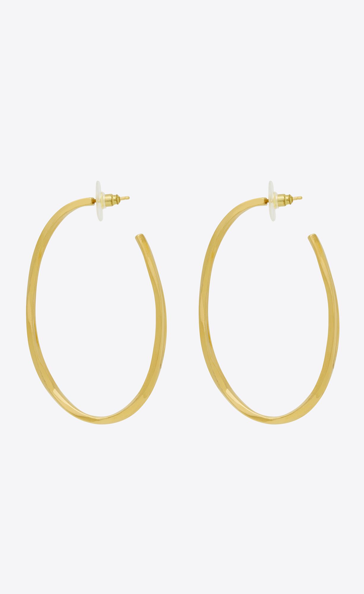 YSL Oval Hoop Earrings In Metal Gold | FMNXG2945