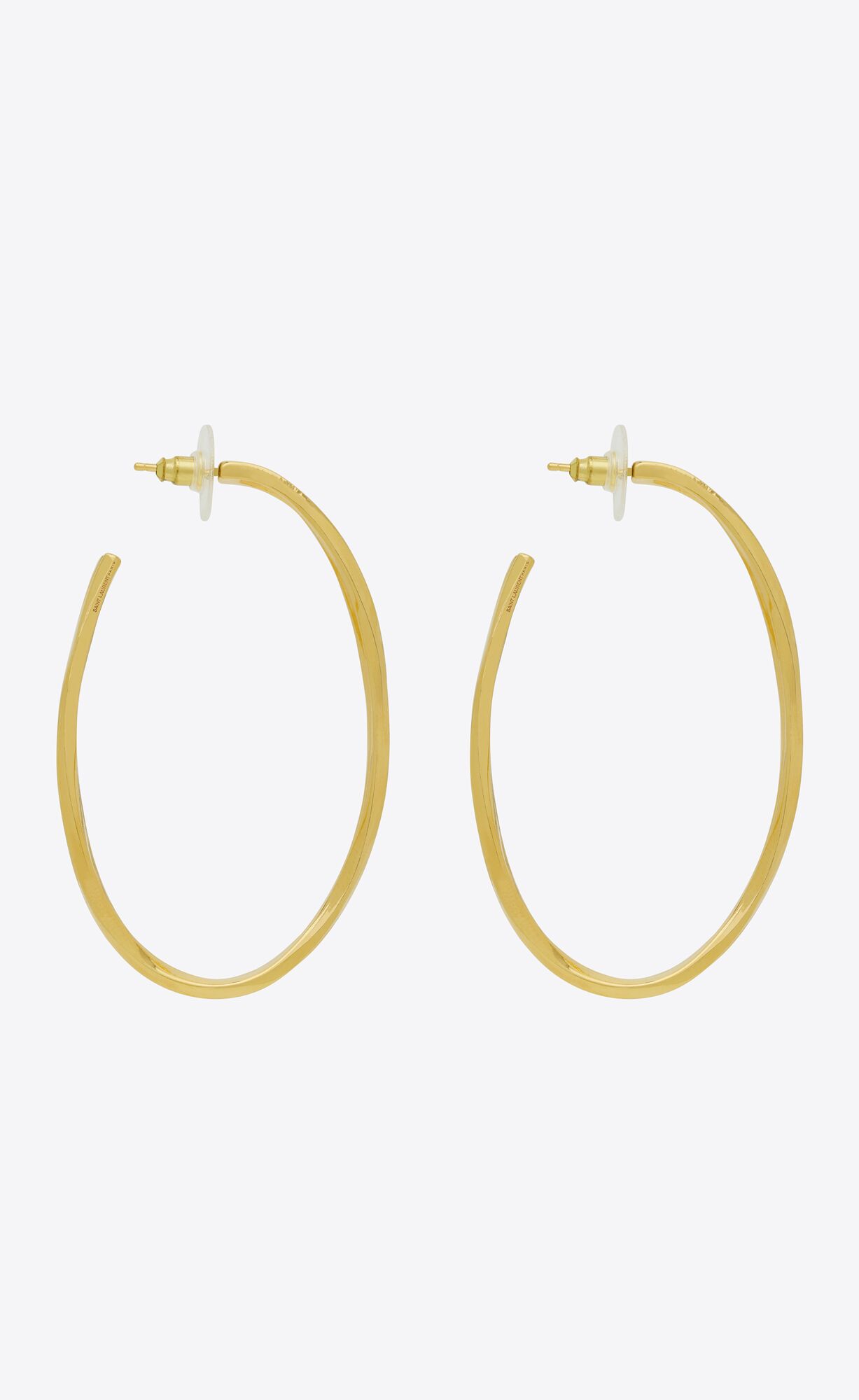 YSL Oval Hoop Earrings In Metal Gold | FMNXG2945