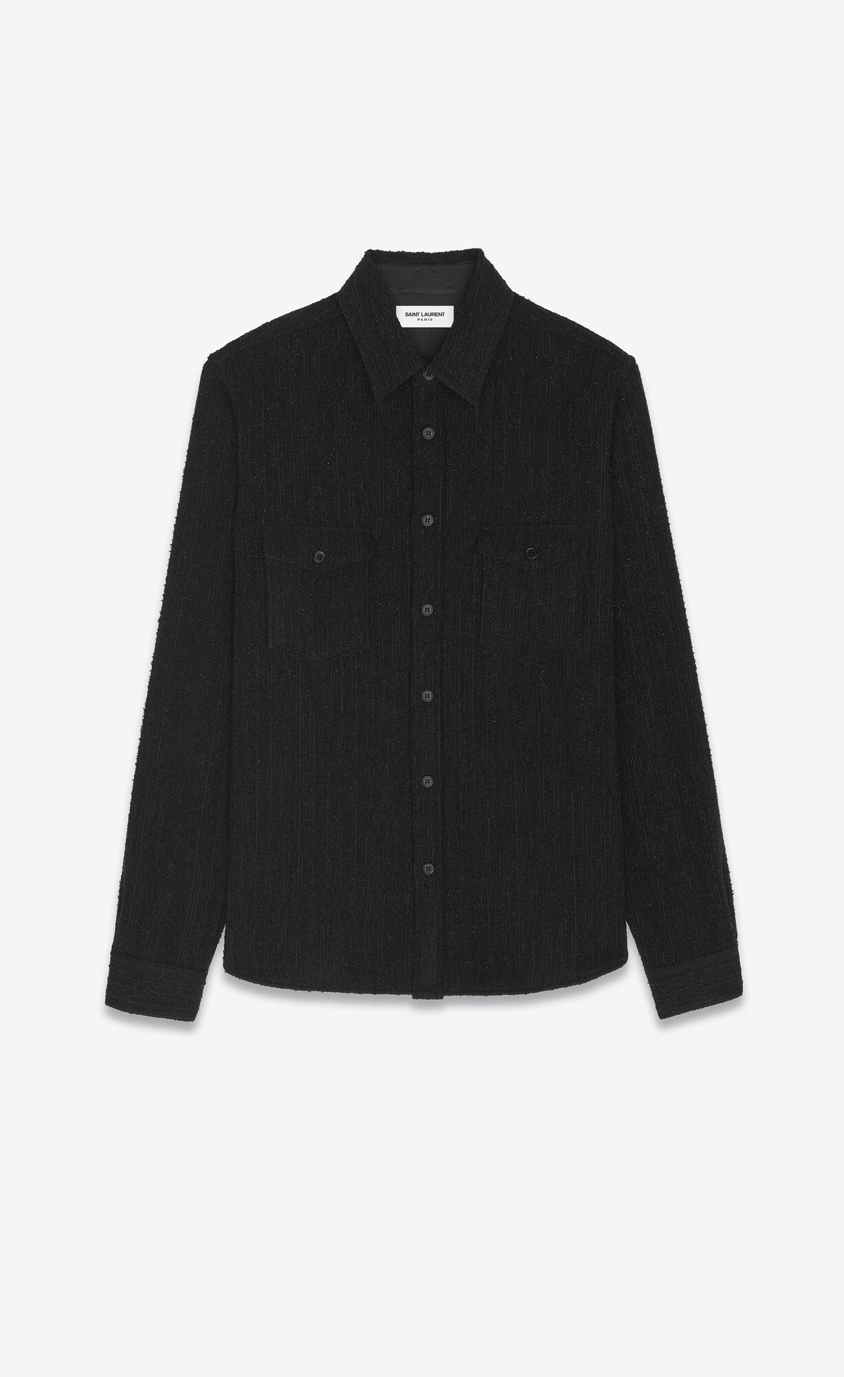 YSL Overshirt In Wool Noir Blanc | YFSGZ8270