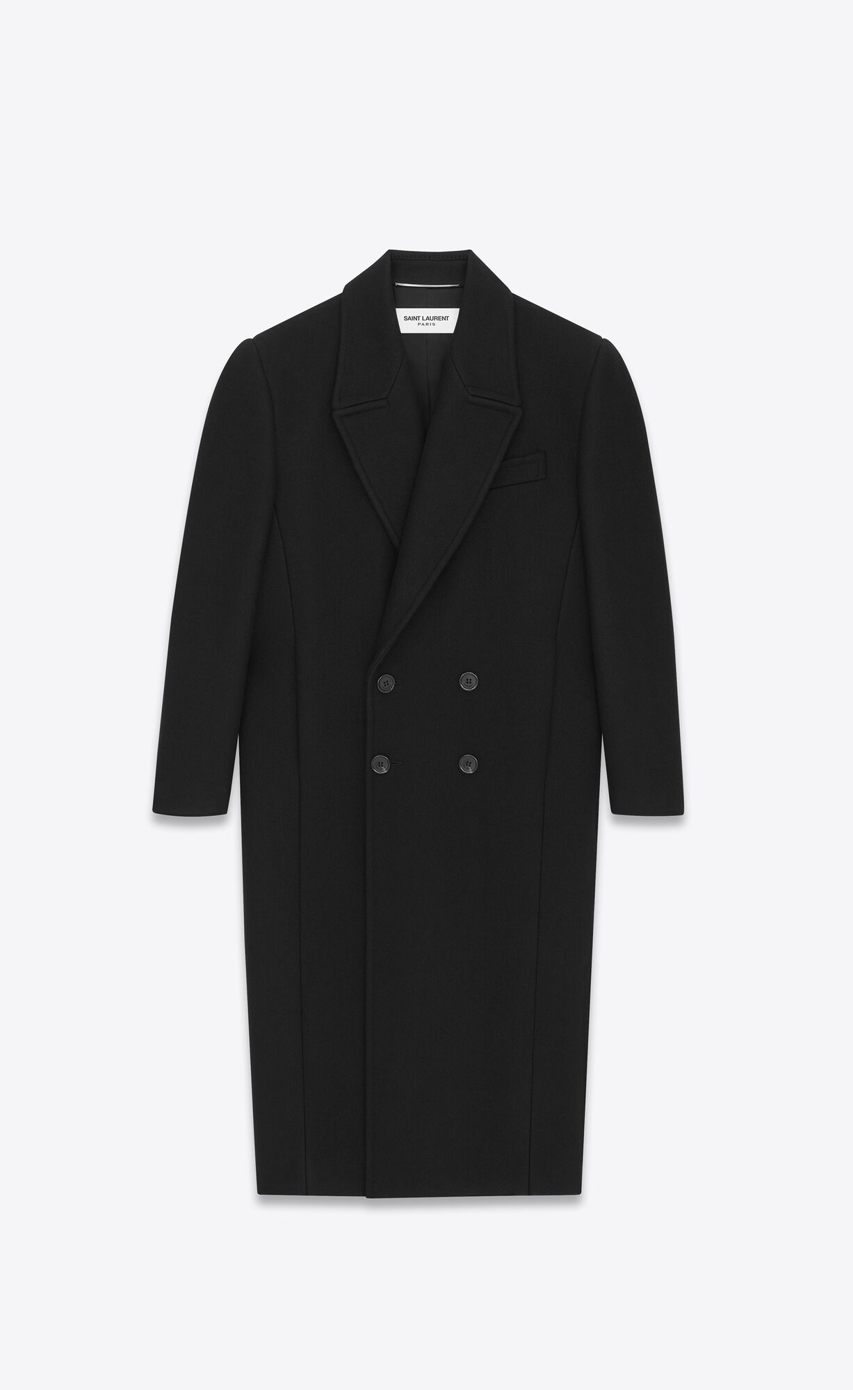 YSL Oversize Coat In Cashmere Black | WPLAC3714